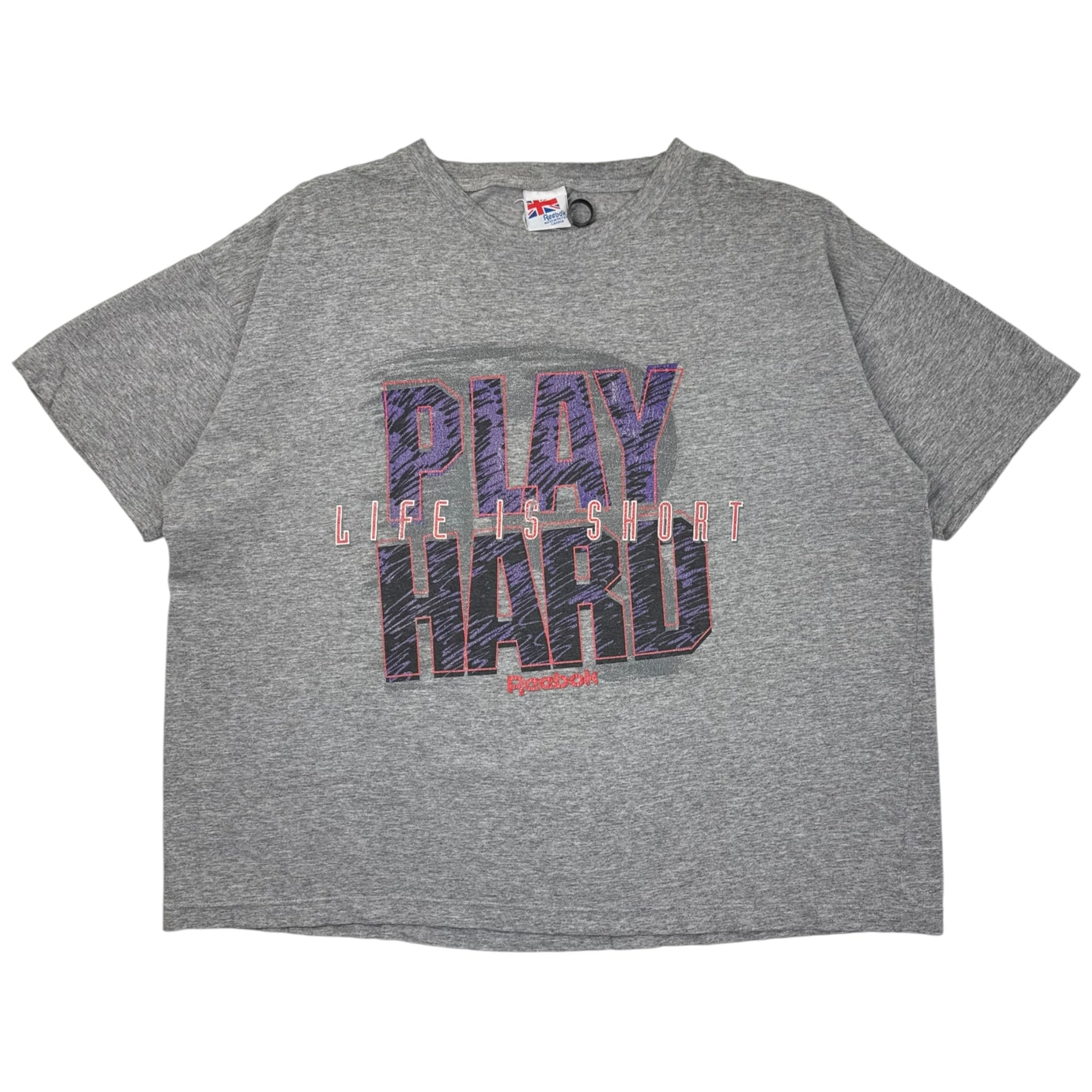 Vintage Reebok “Play Hard. Life Is Short.” T-Shirt