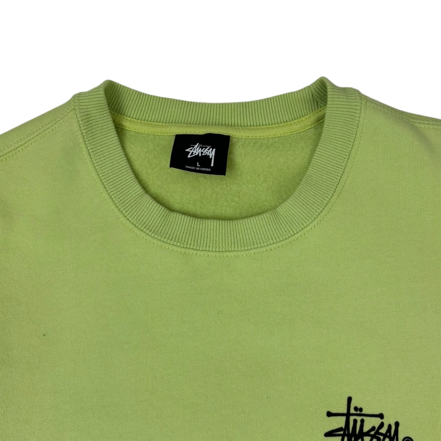 Stussy Stock Logo Crewneck Lime Green