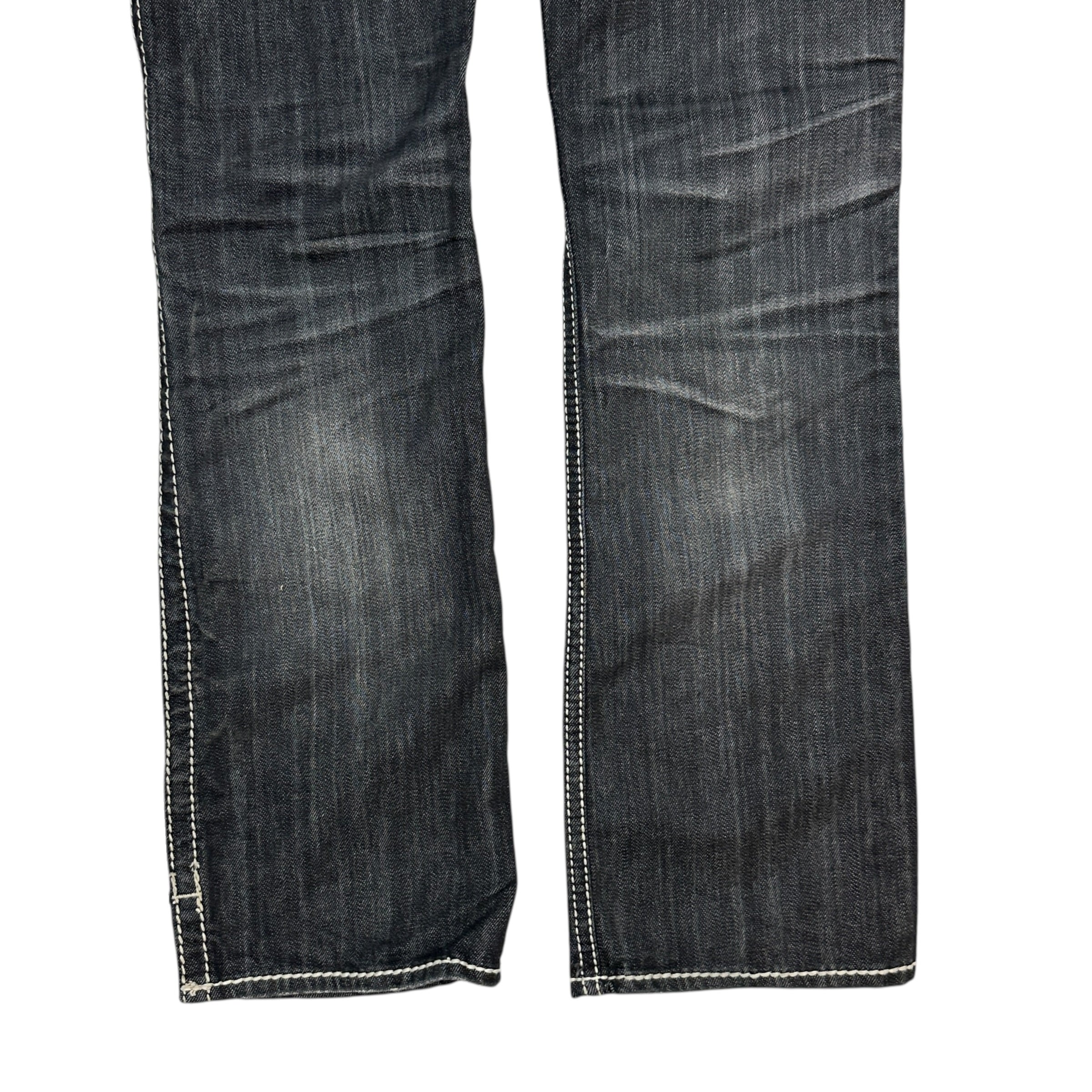 (W) Vintage Y2K Silver Jeans Slim Bootcut Denim Washed Black