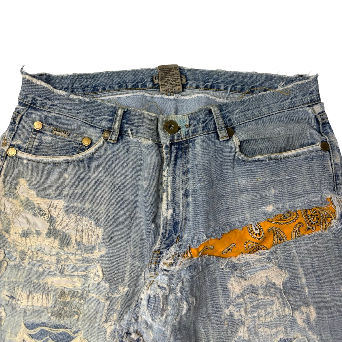 Vintage Repaired Flared Denim Light Wash