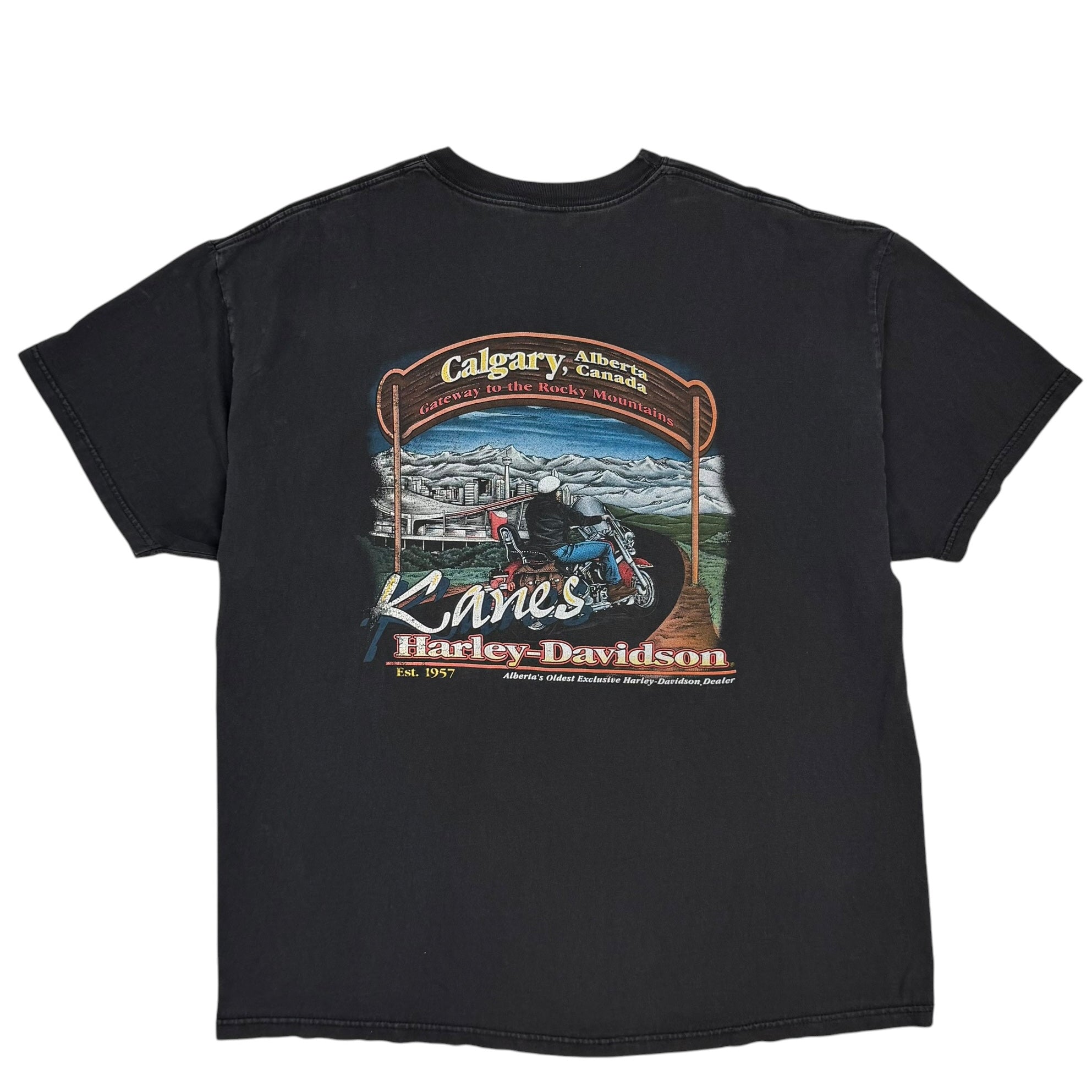 2000 Harley Davidson Calgary Rocky Mountains Tee Black