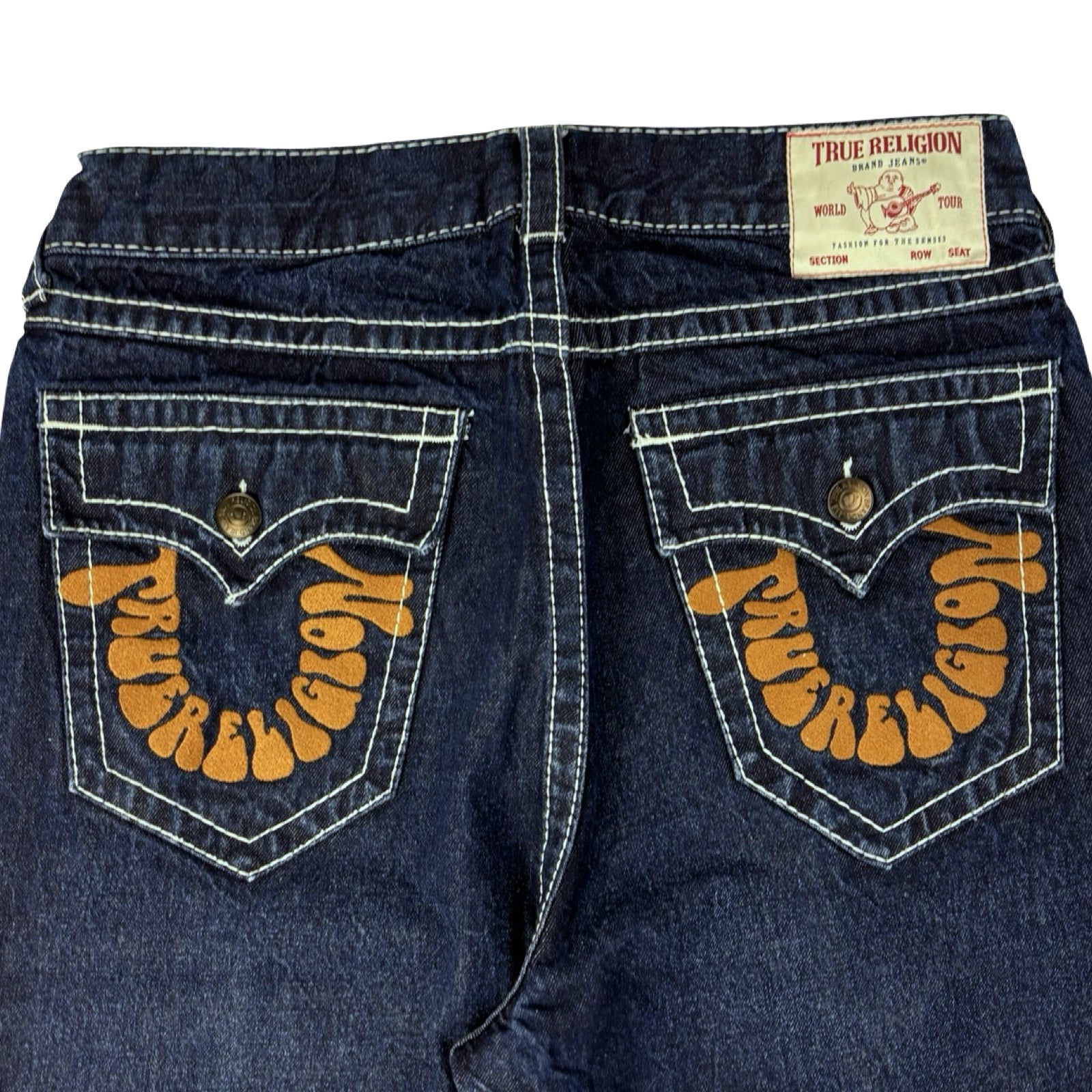 True Religion Vinny Ultra Baggy Denim Embroidered Bottoms