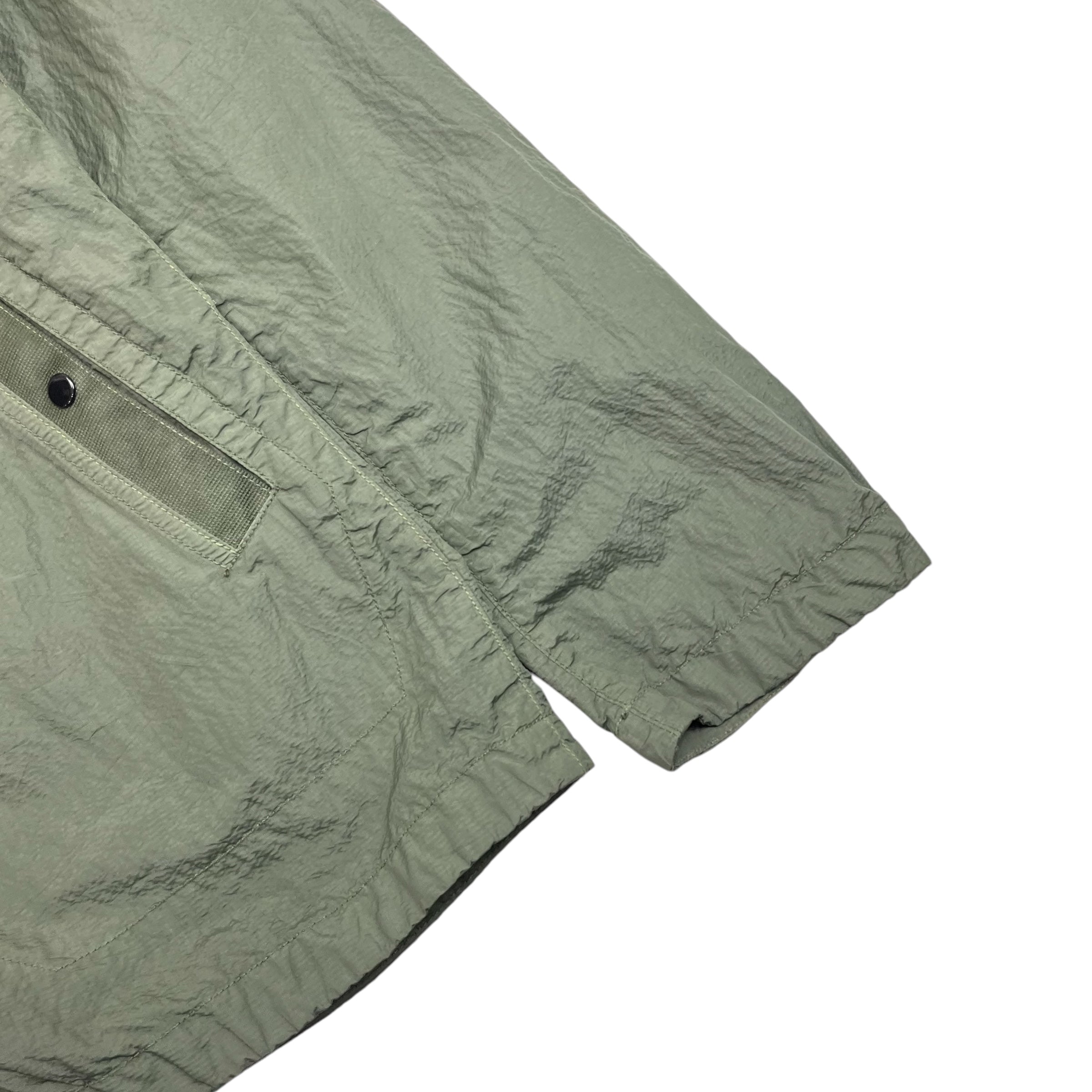 Stone Island Seer Sucker Overshirt Green