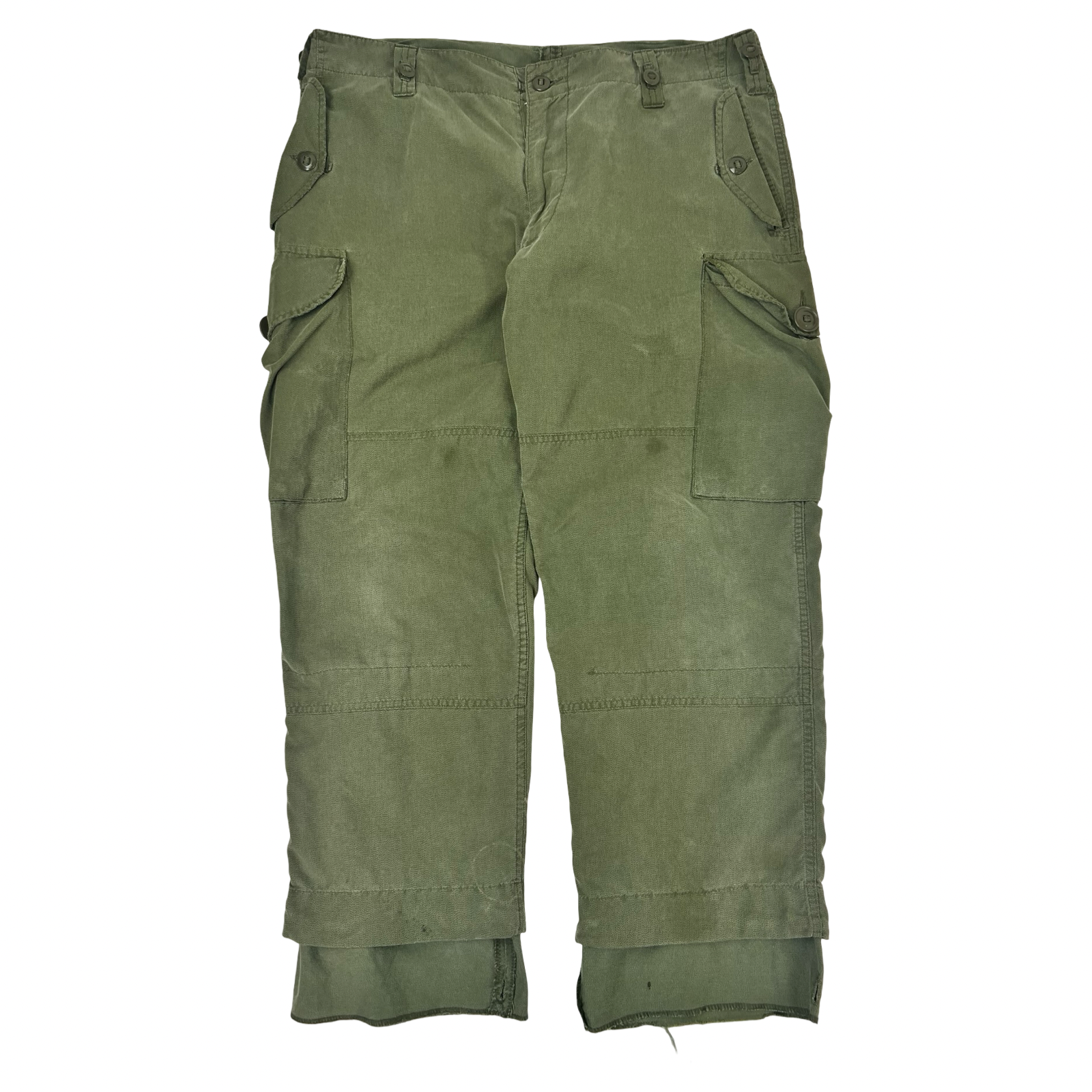 Vintage Canadian Army Military Combat Cargo Pants Olive Green