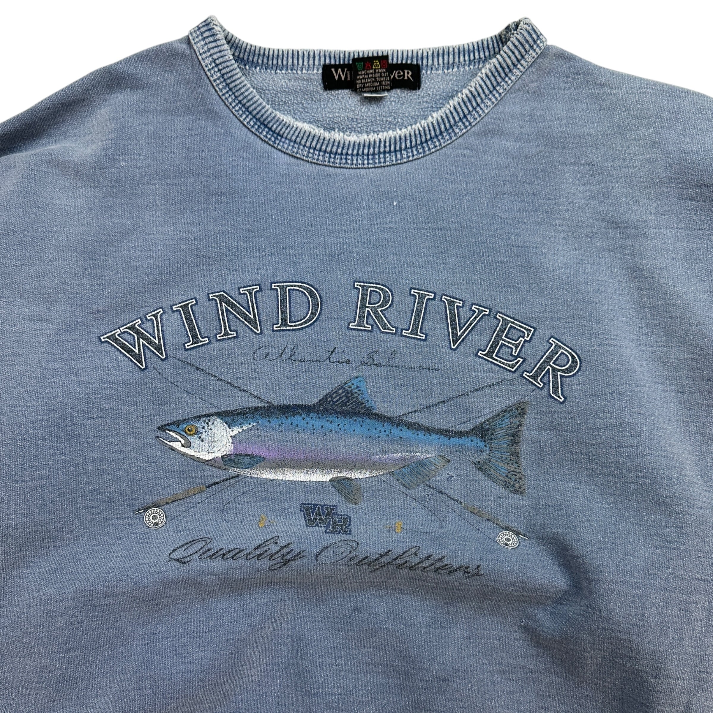 Vintage Wind River Fish Crewneck Slate Blue