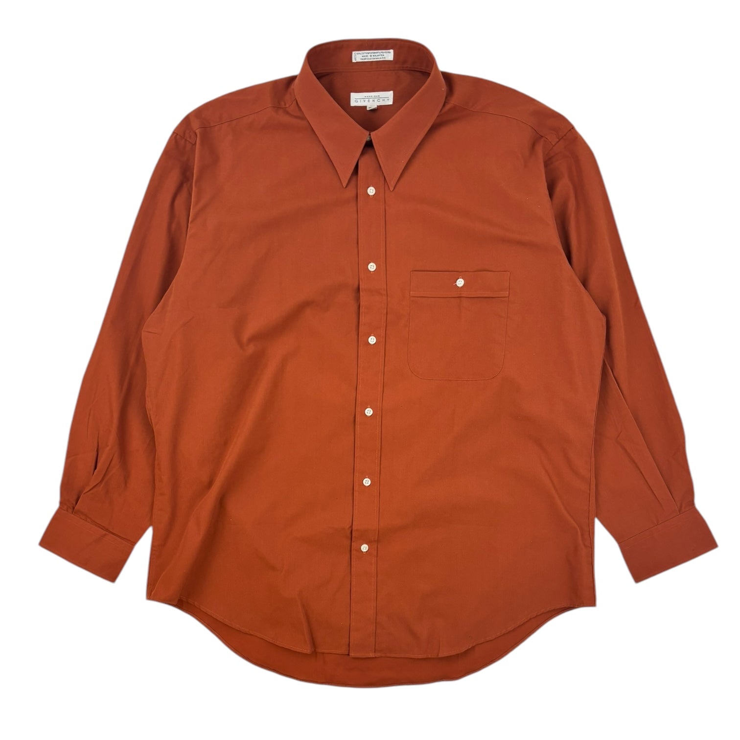 Vintage Givenchy Monsieur Button-Up Dress Shirt Orange