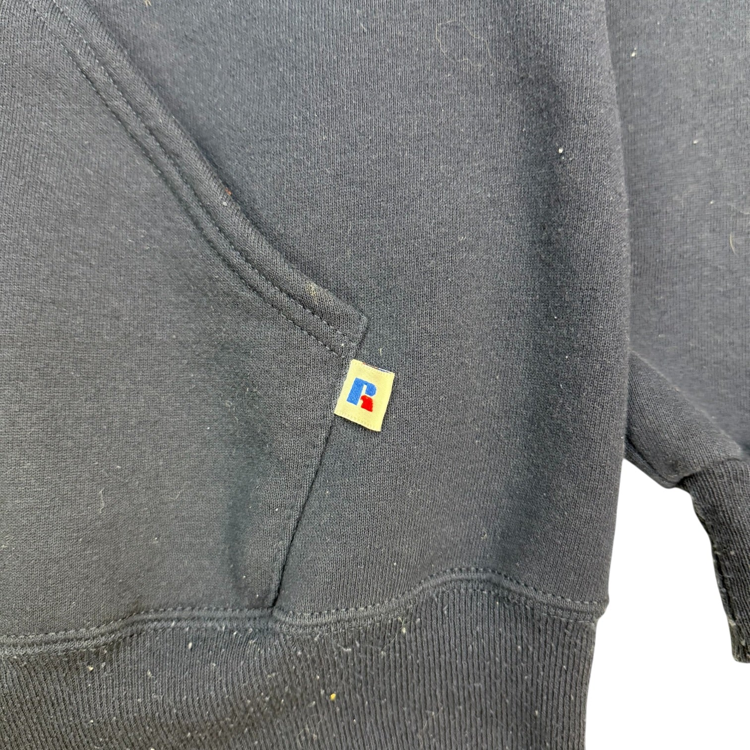 Vintage Russell Athletics Blank Hoodie Navy Blue