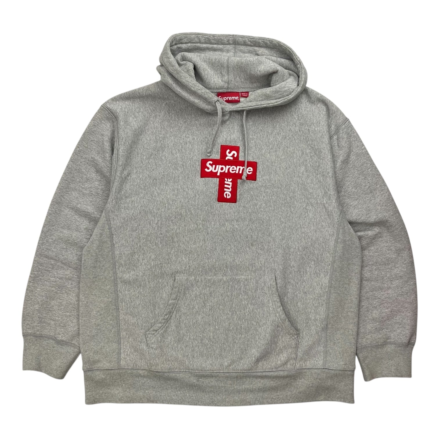 Supreme Cross Box Logo Hoodie Grey