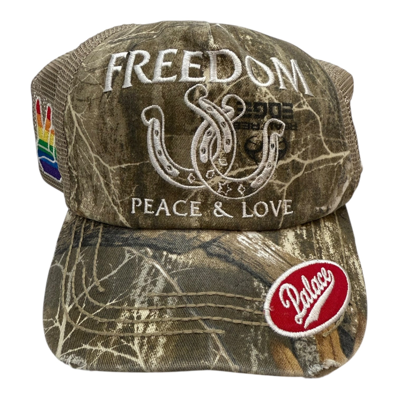 Palace Freedom Distressed Trucker Hat RealTree Camo