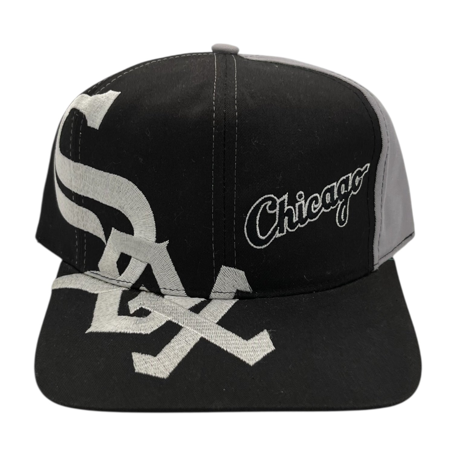 Vintage Chicago White Sox Side Logo Snapback Hat Black