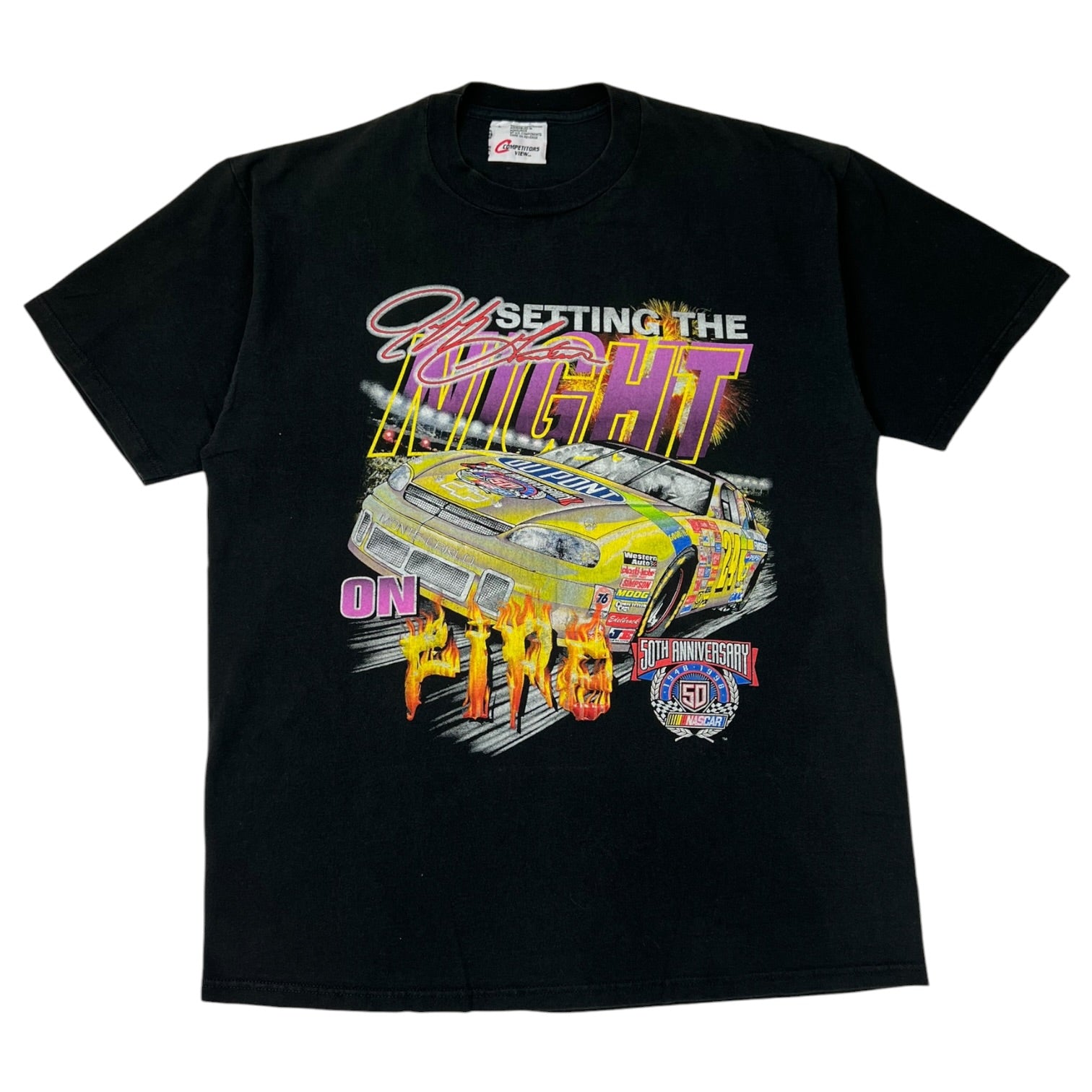 Nascar Jeff Gordon “Setting The Night On Fire” 50th Anniversary T-Shirt Black