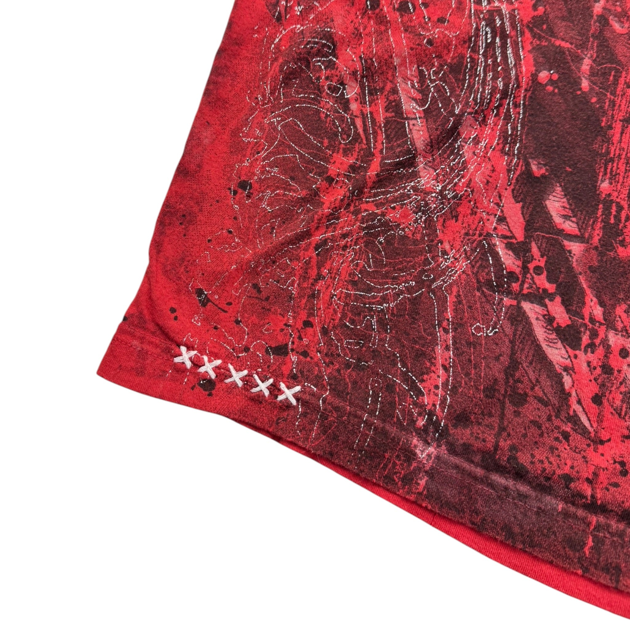 Vintage Y2K Affliction Bamboo Series Dark Angel T-Shirt Red