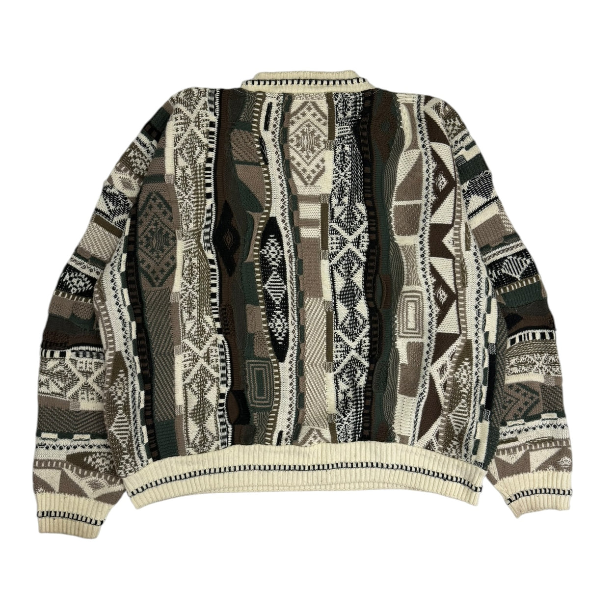 Vintage Protege Collection 3D Knit Sweater Cream
