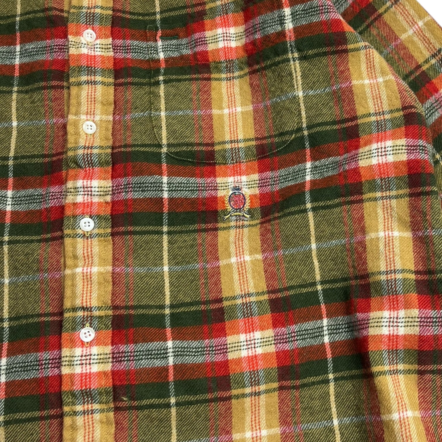 Vintage Tommy Hilfiger Wool Flannel Shirt Moldy Orange