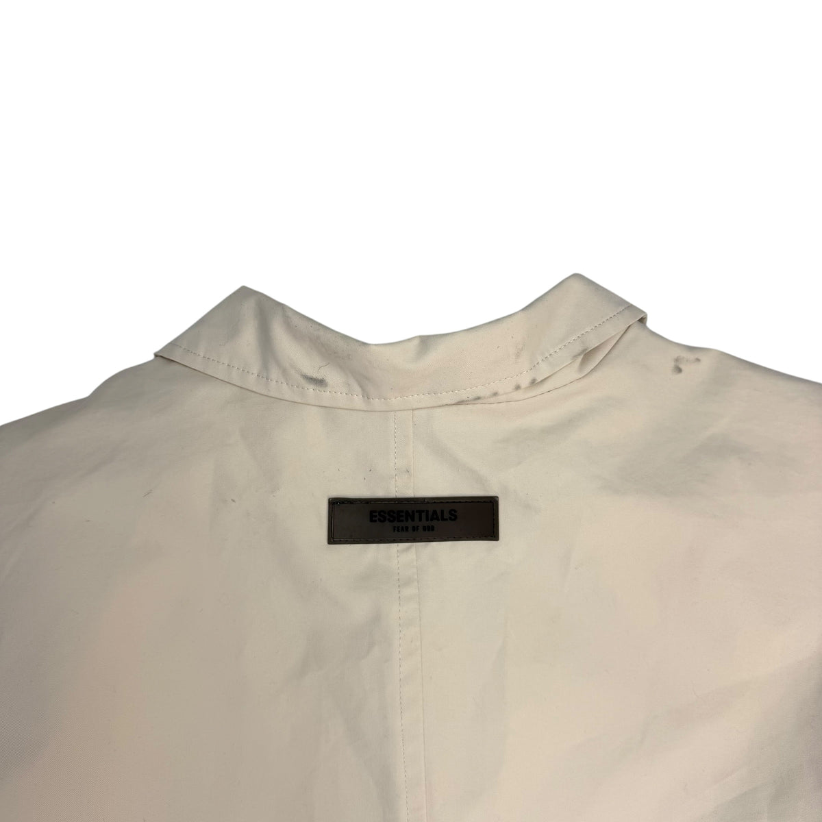 Fear Of God Essentials Spread Collar Button Trench Coat Eggshell