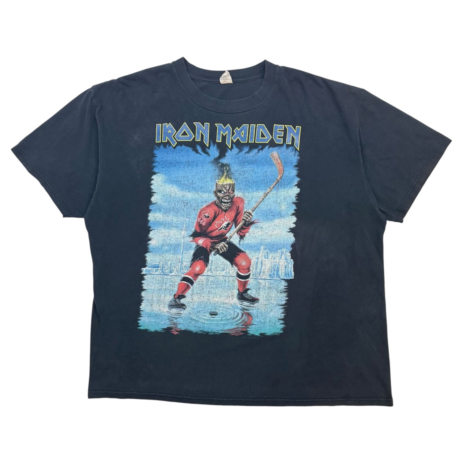 2008 Iron Maiden Somewhere Back In Time Hockey Tee Black