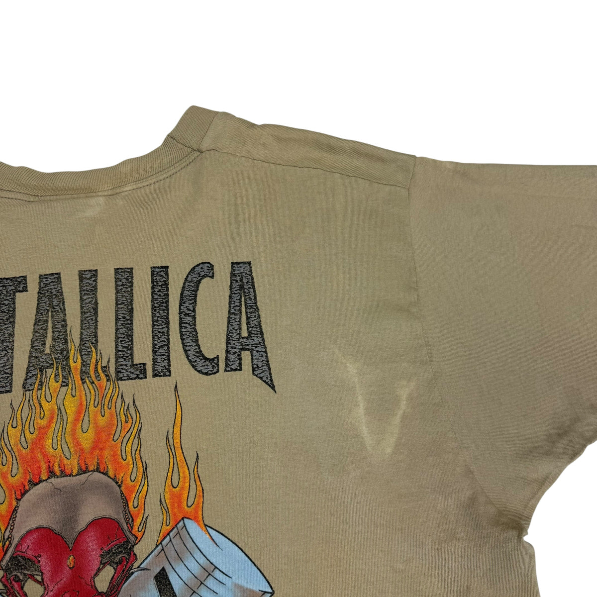 Vintage 90s Metallic Burn Your Fingers One By One Tee Tan