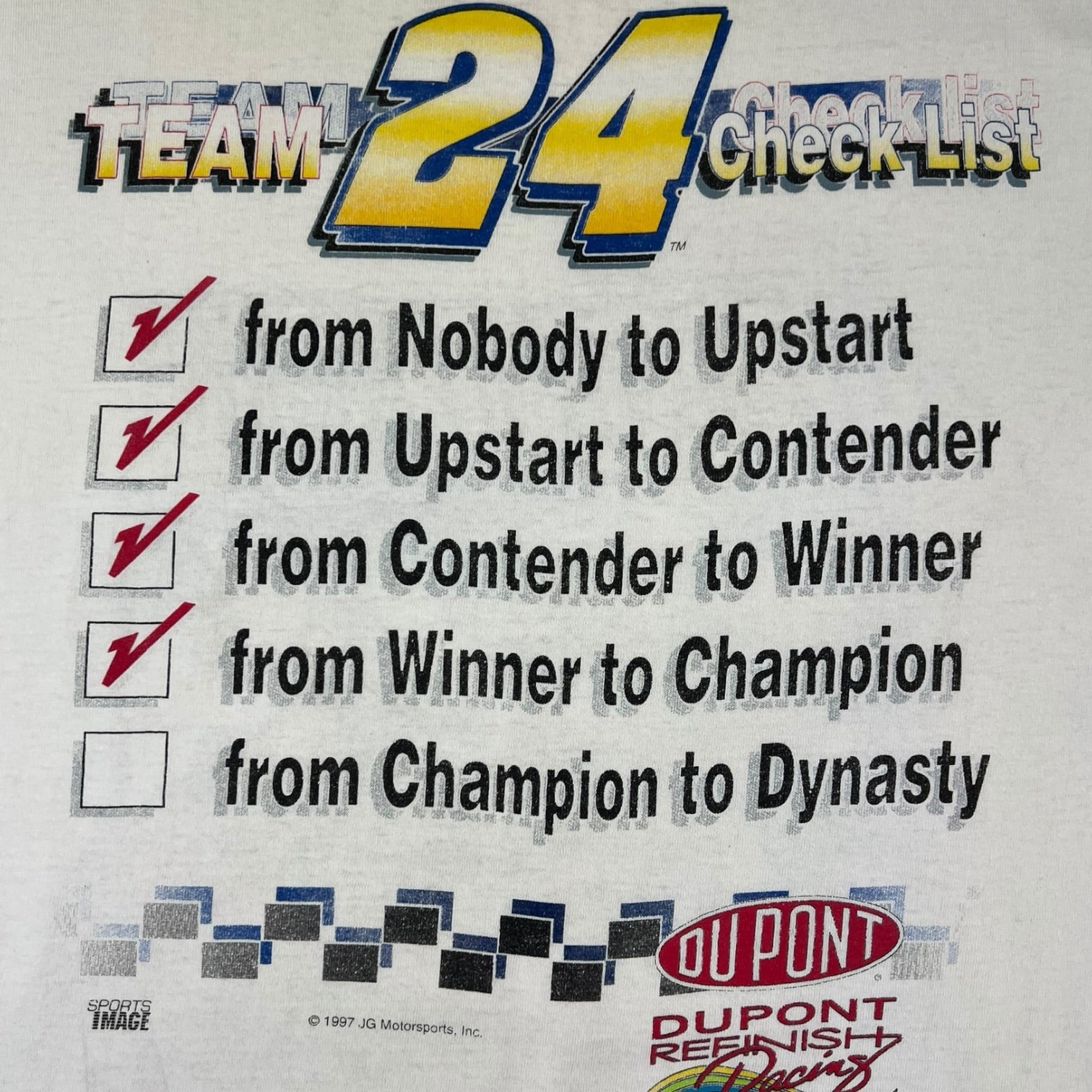 Vintage 1997 Jeff Gordon Team Dupont T-Shirt White