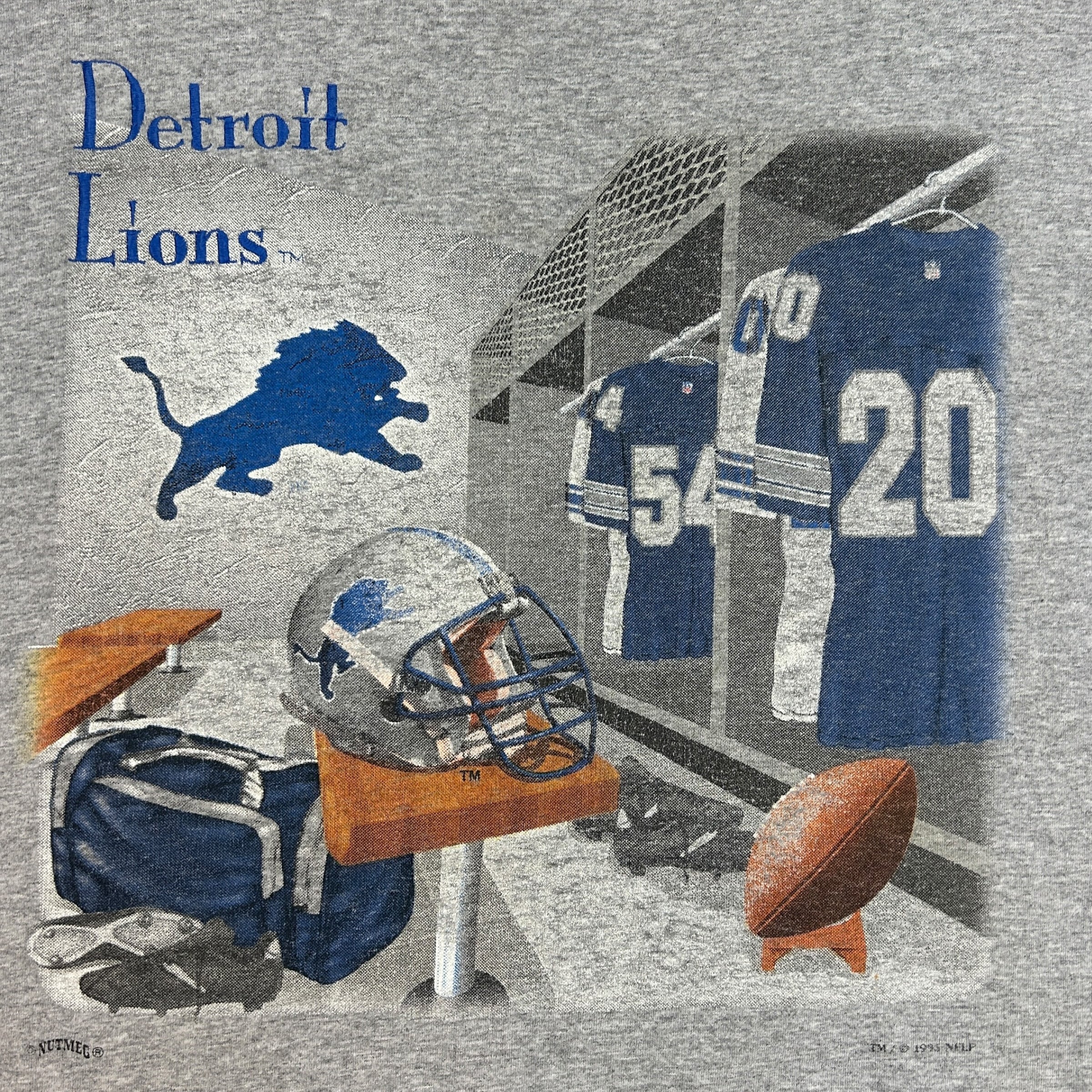 1995 NFL Detroit Lions Locker Room Tee Grey