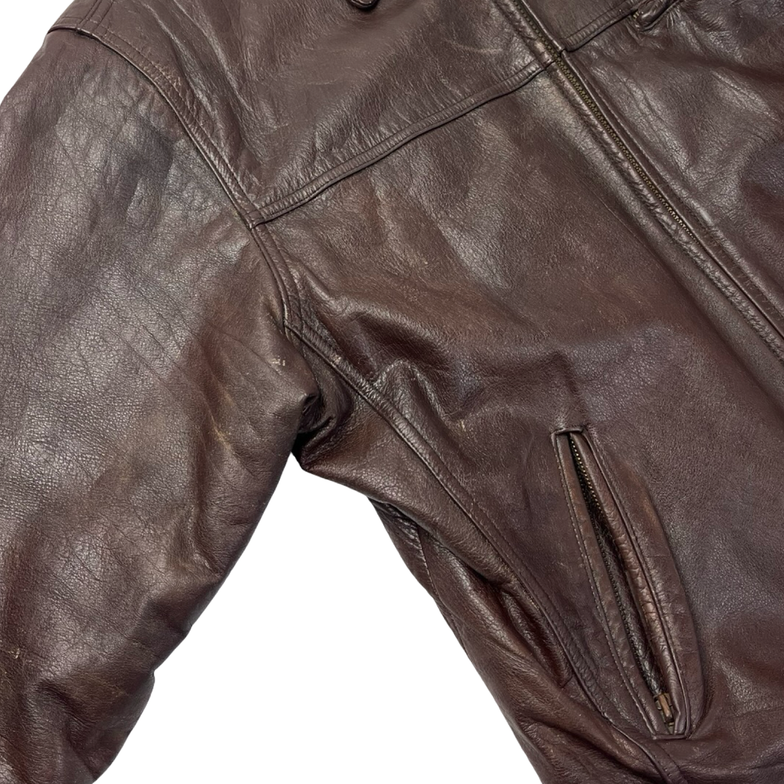 Vintage Danier Sport Leather Jacket Aged Brown