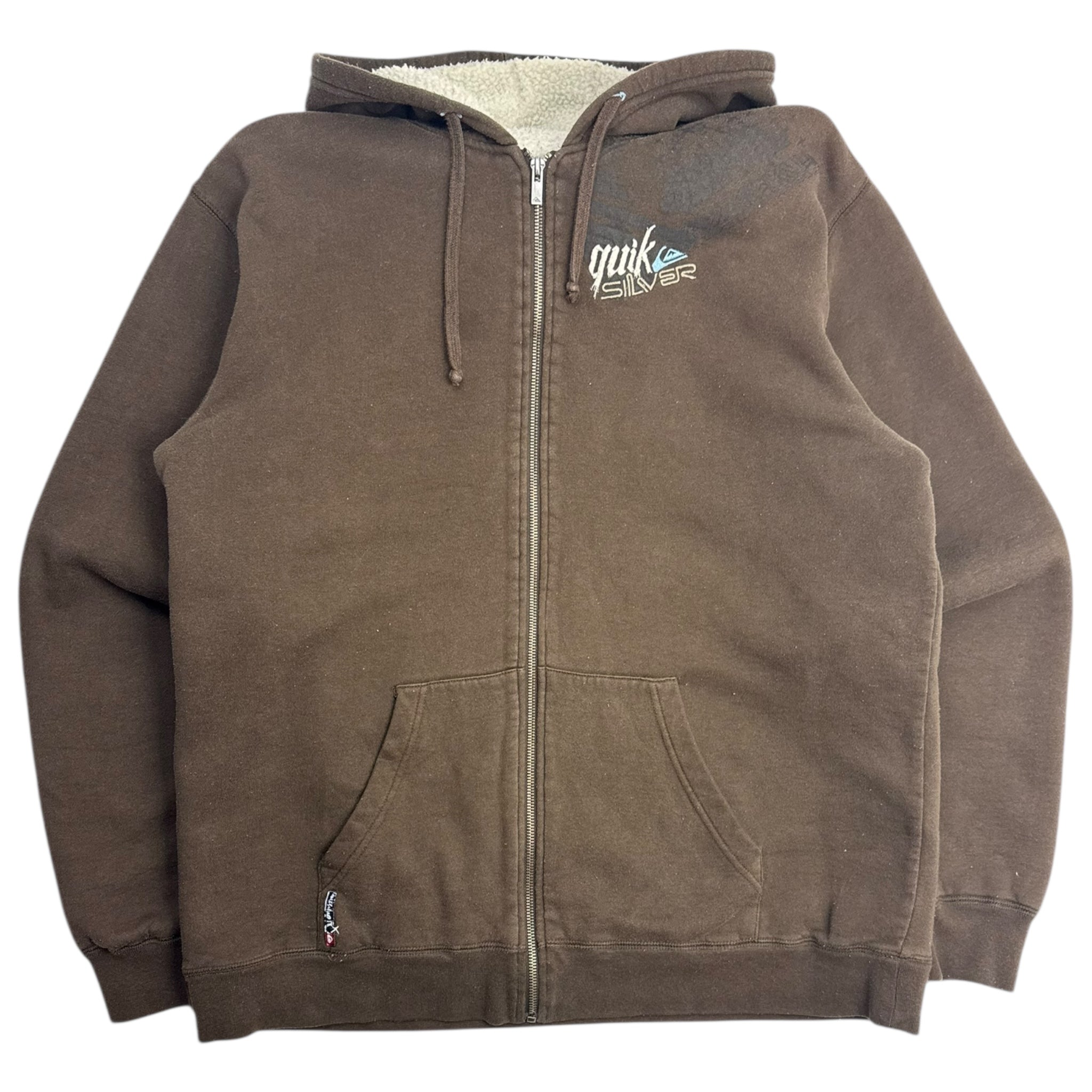 Y2K Quiksilver Zip Up Sherpa Lined Hoodie