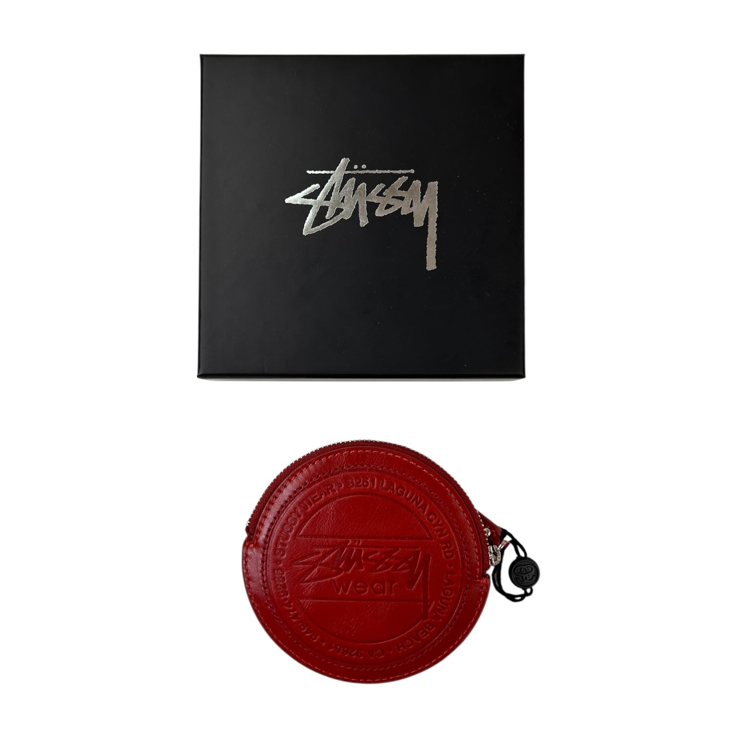 Stüssy Surf Dot Leather Pouch Red