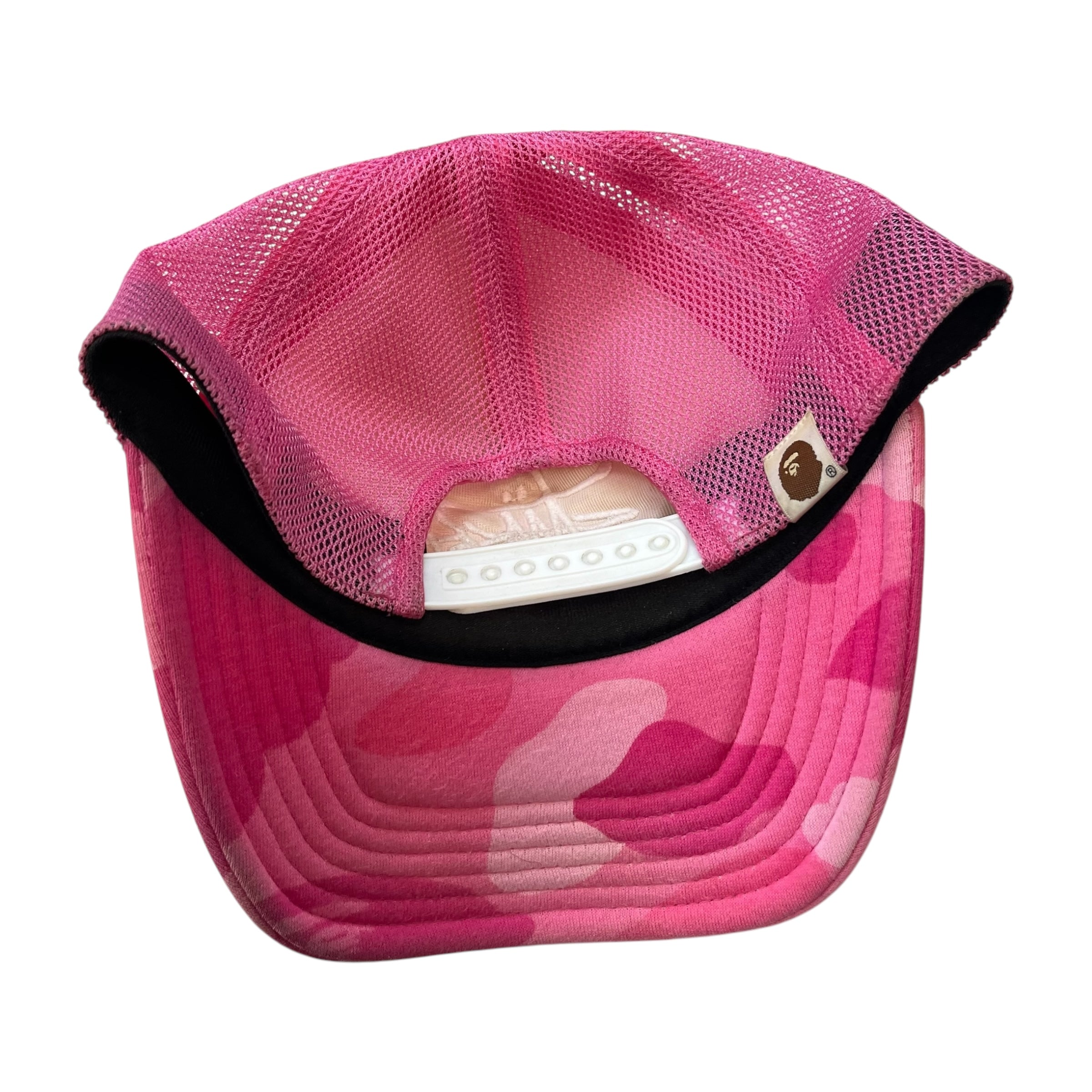 Stussy x Bape Camo Trucker Hat Pink