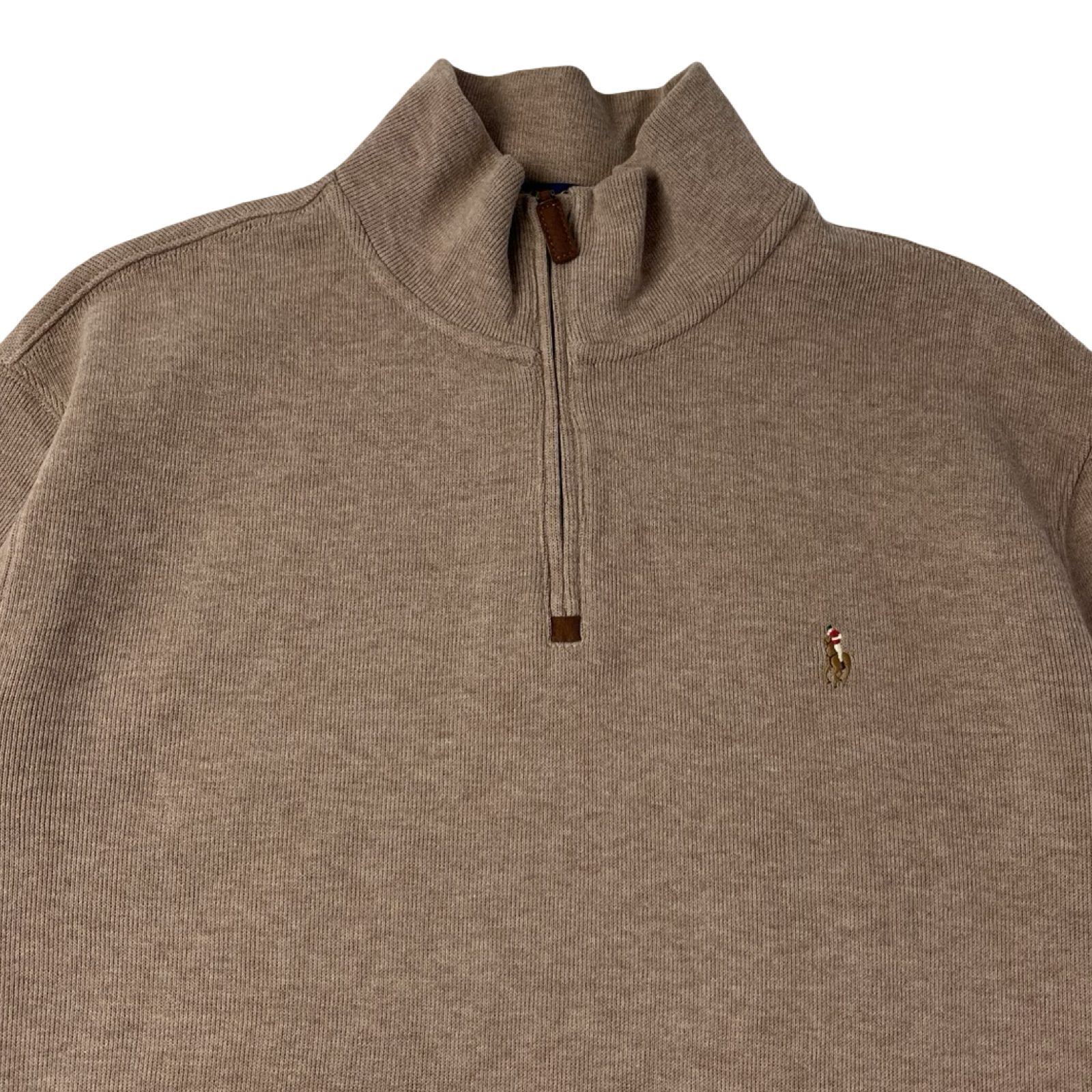 Polo Ralph Lauren Quarter Zip Sweater Light Brown