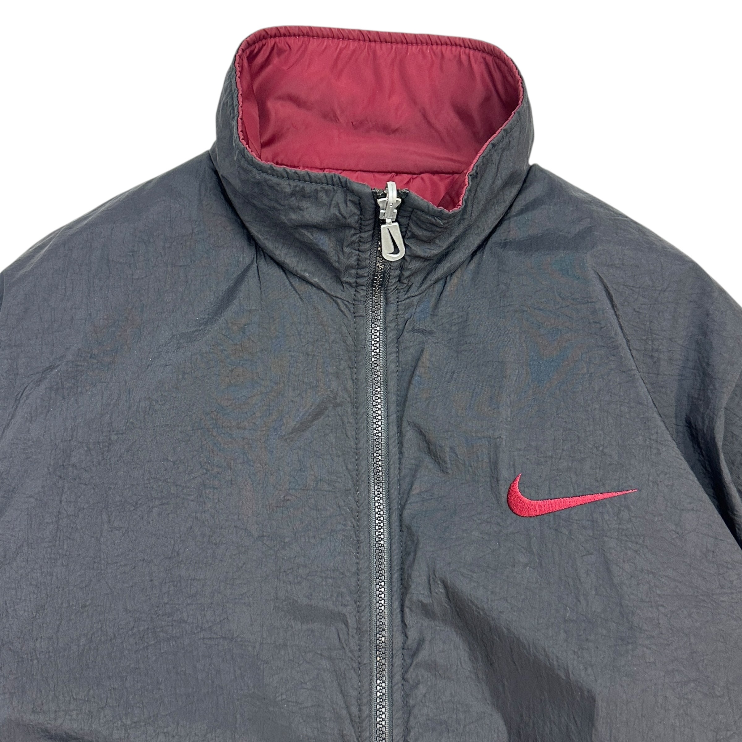Vintage Nike Reversible Bomber Jacket Maroon/Black