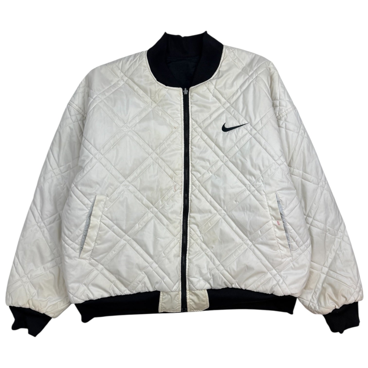 Vintage Nike Quilted Reversible Jacket White/Black