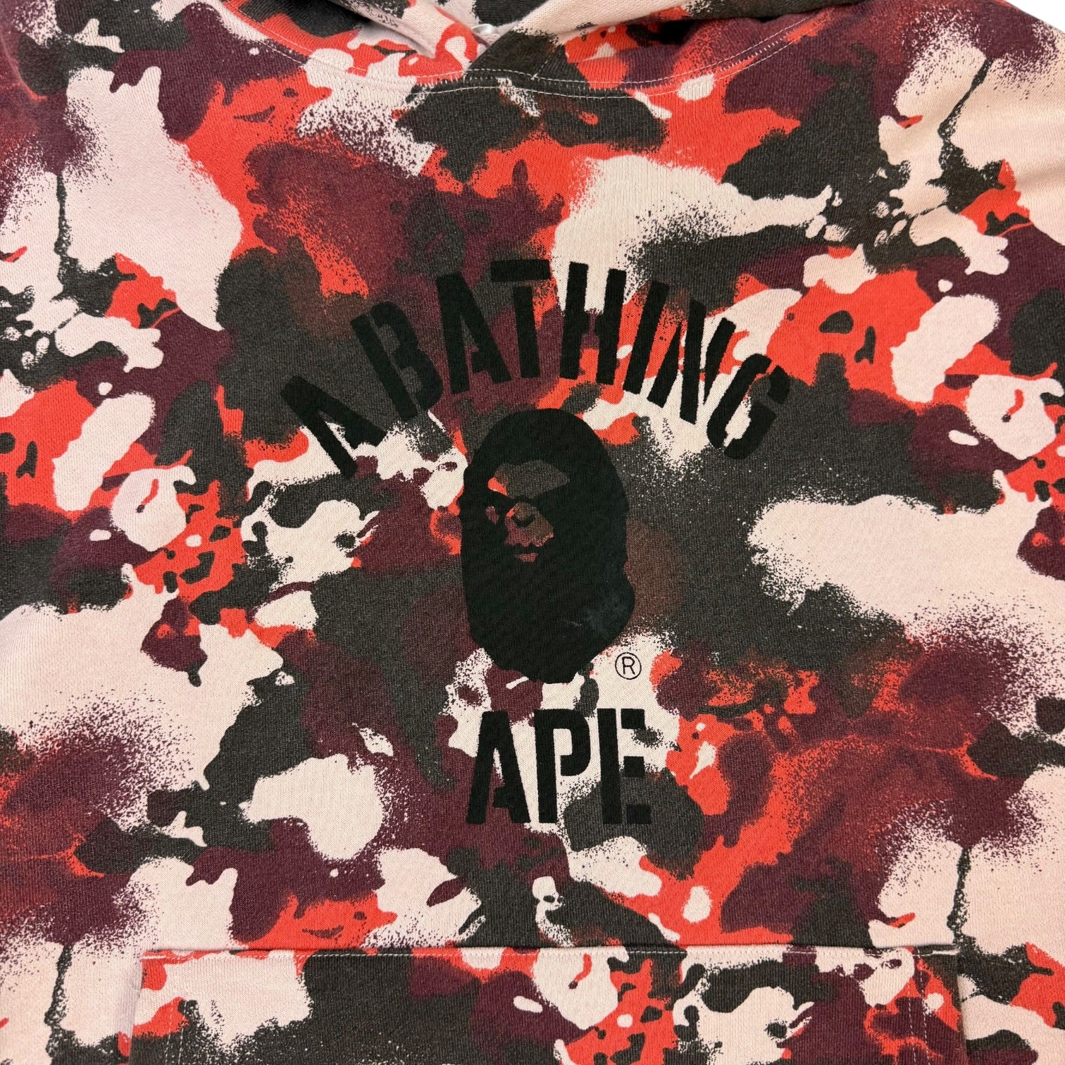 A Bathing Ape Map Camo Hoodie Red