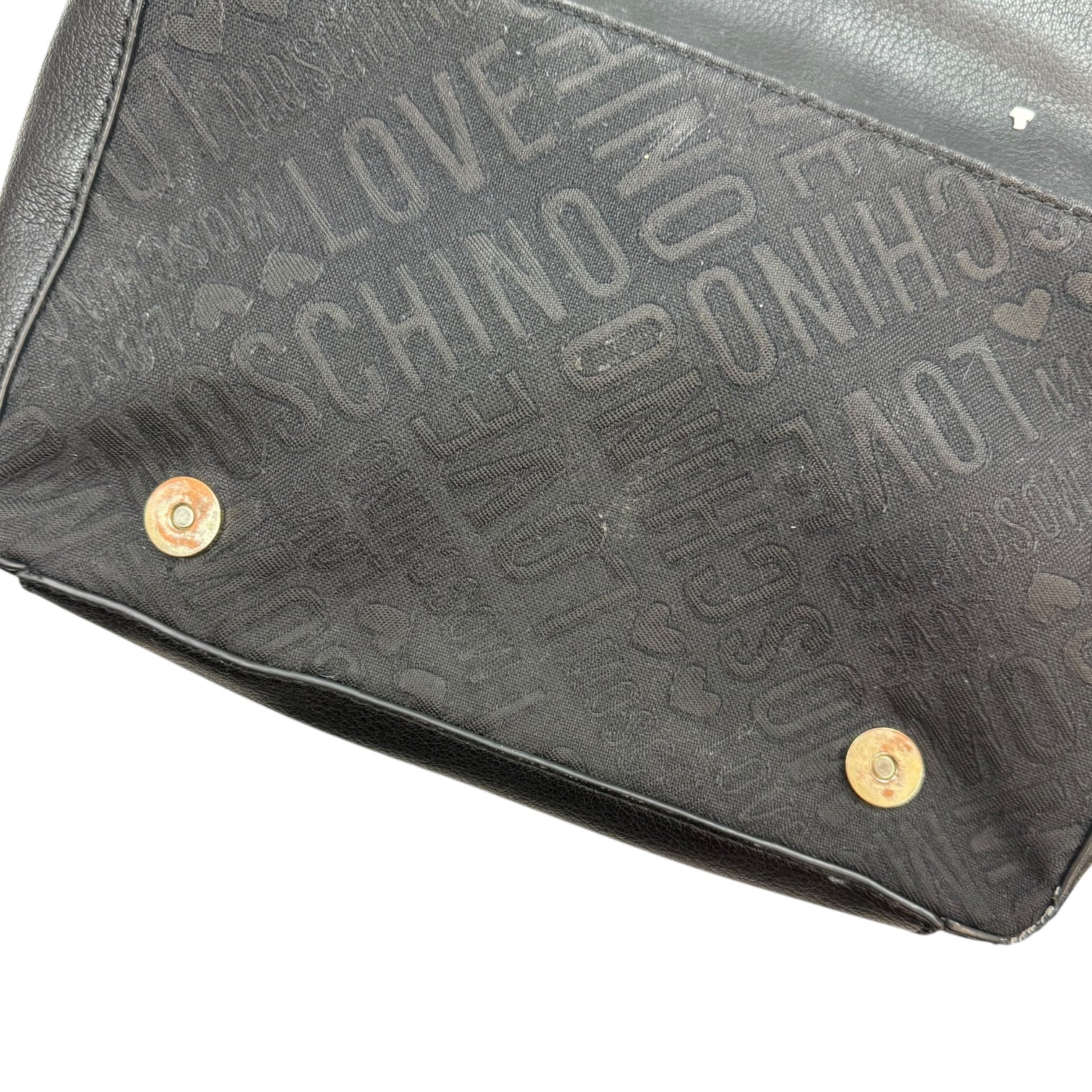 Love Moschino Faux Leather-trimmed Jacquard Shoulder Bag Black