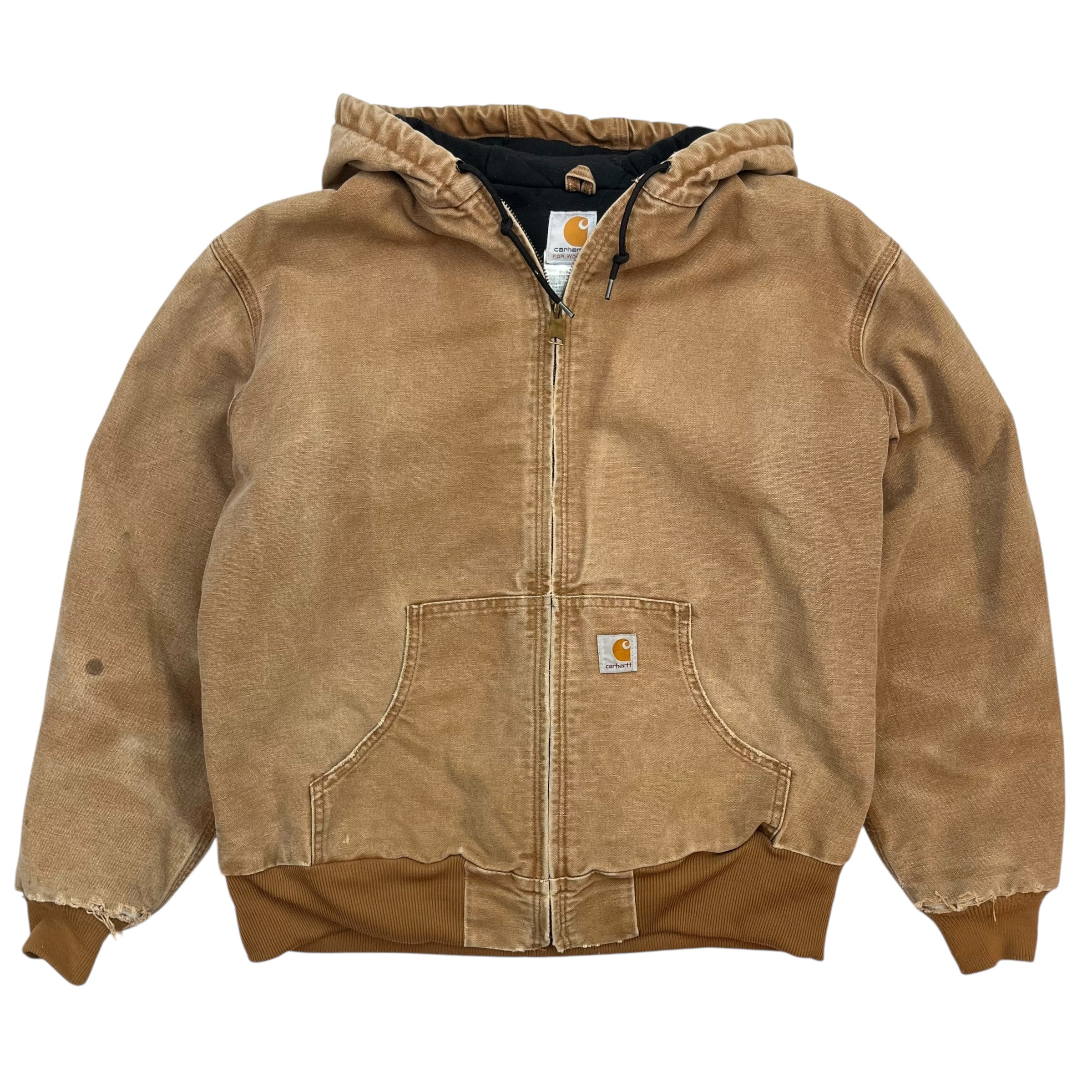 Vintage Carhartt Active Hooded Jacket Tan Brown