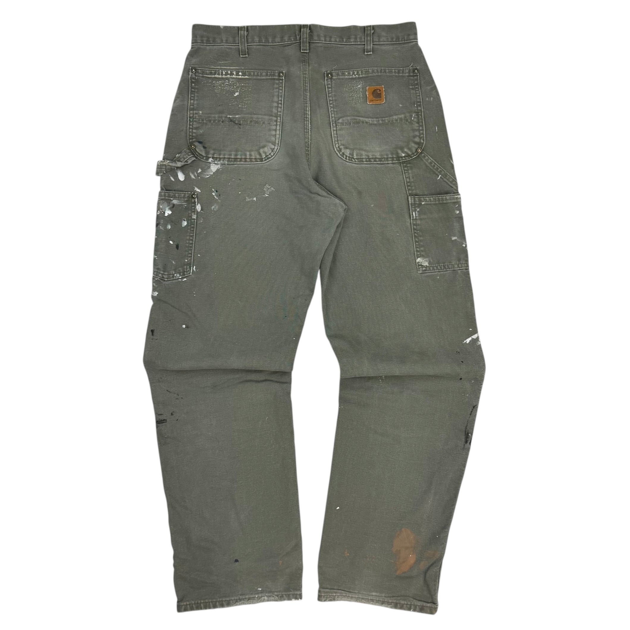 Vintage Carhartt Double Knee Paint Splatter Pants Green