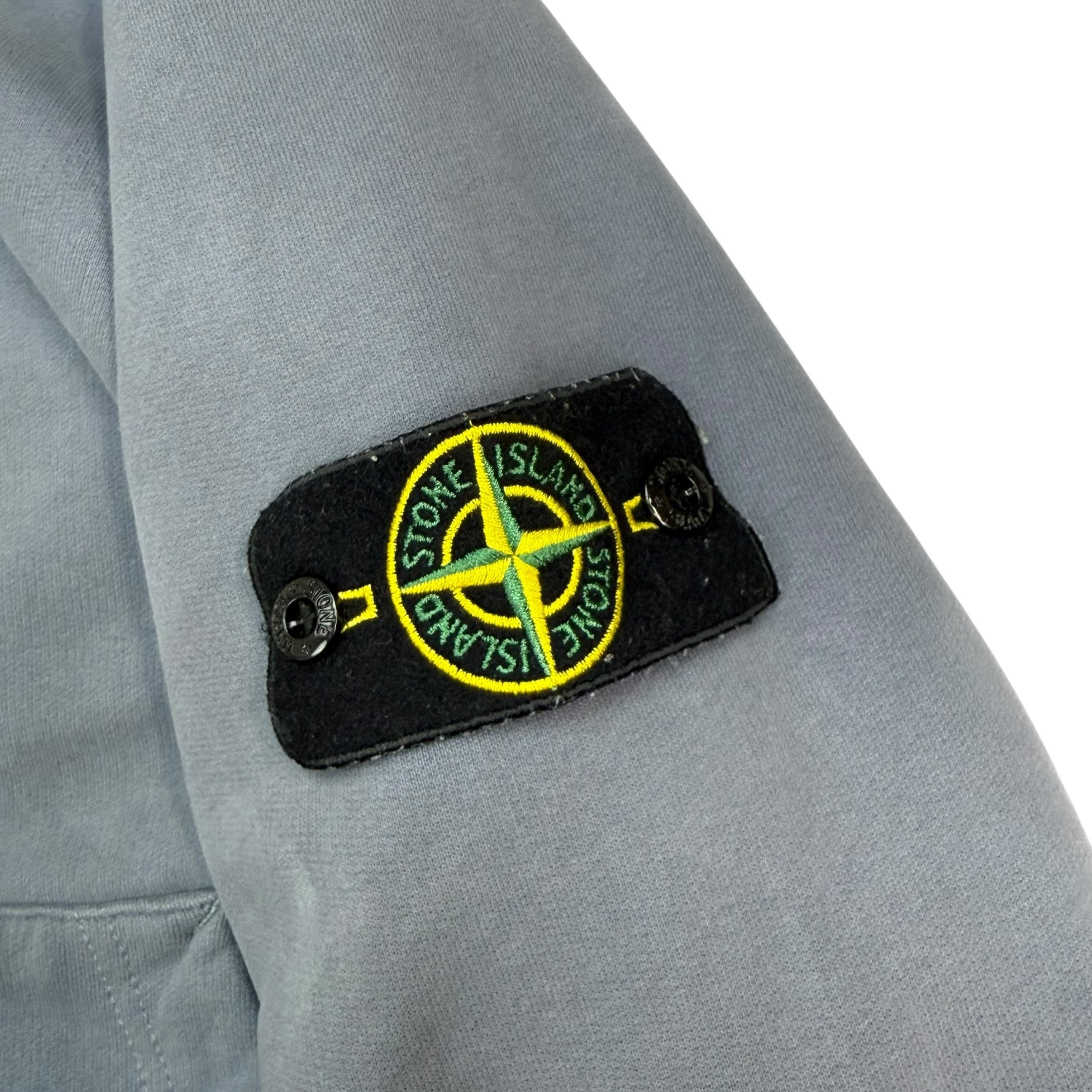 Stone Island French Terry Zip Up Hoodie Pale Blue