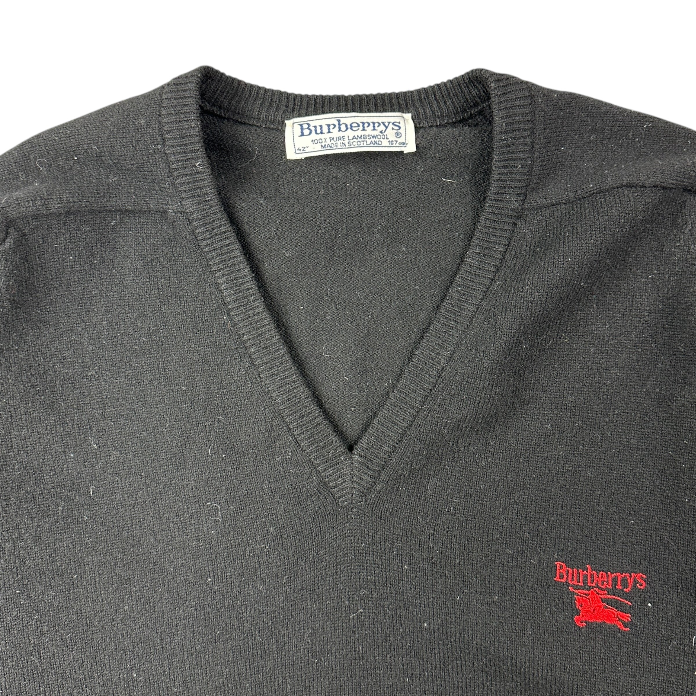 Vintage Burberrys London Knit Sweater Black