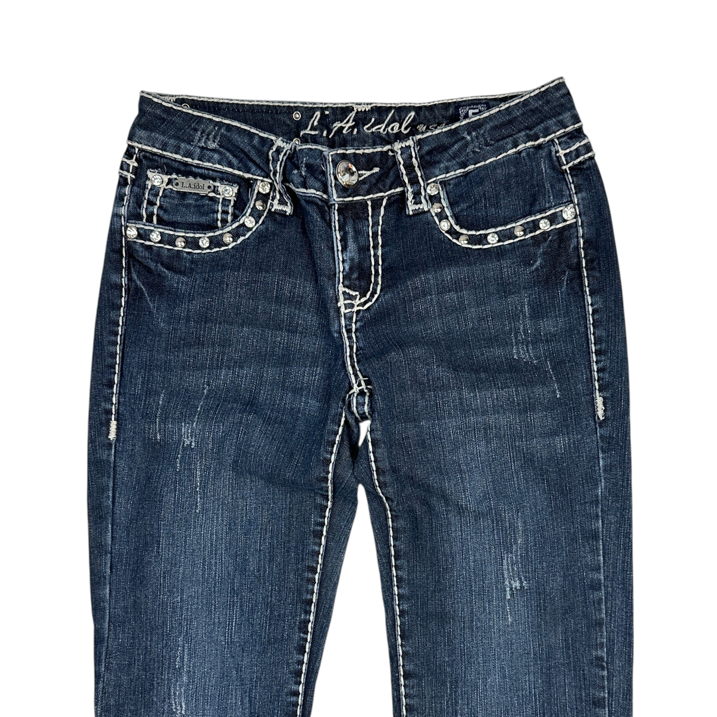 (W) Vintage Y2K L.A. Idol Rhinestone Denim Jeans