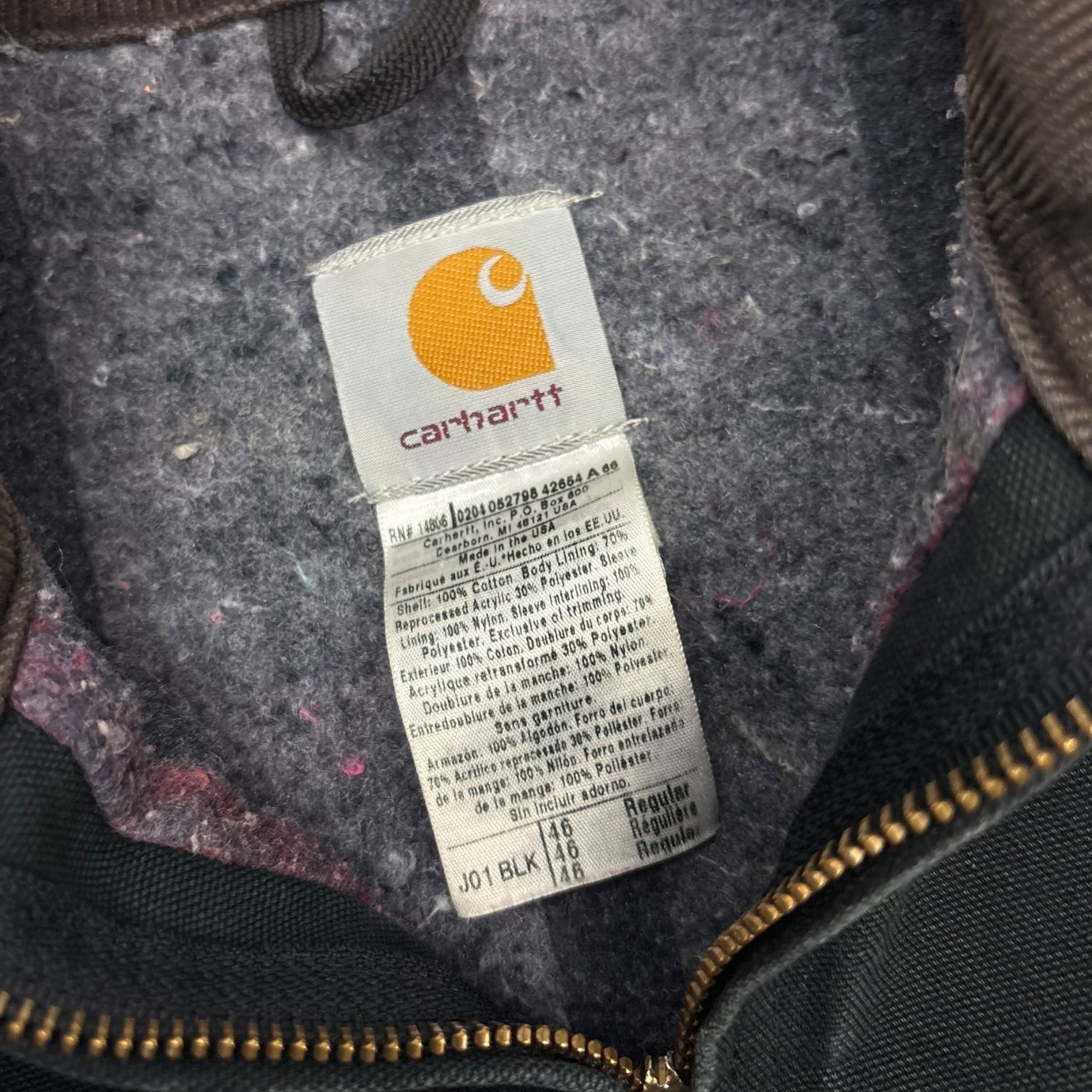 Vintage Carhartt Lined Detroit Jacket Faded Black