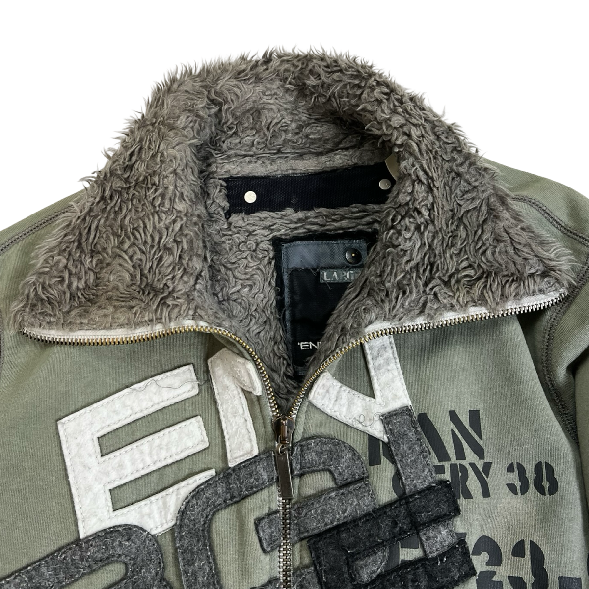 Vintage Y2K Énergie Faux Fur Zip Up Sweatshirt Bomber Jacket