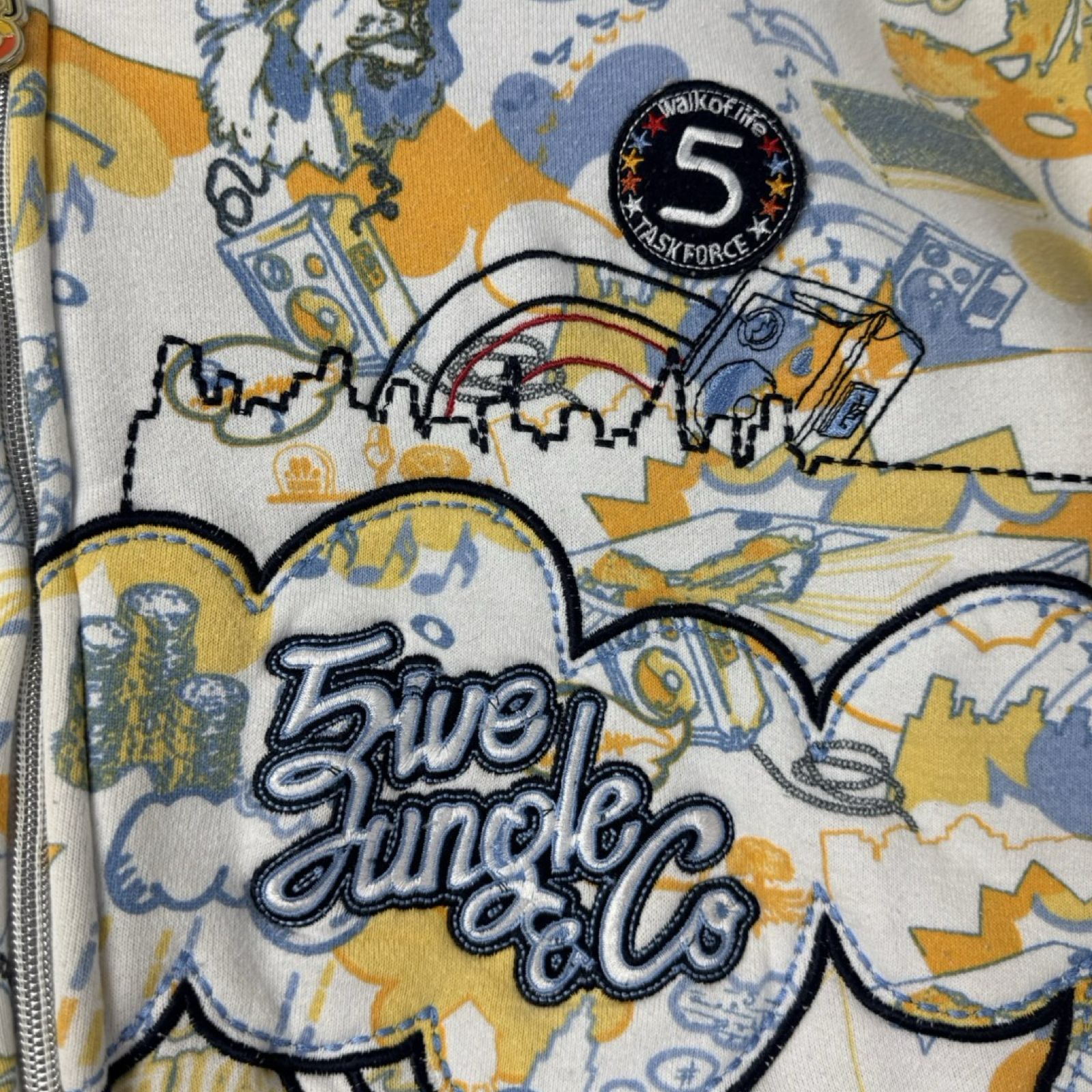 Vintage Y2K 5ive Jungle AOP Hoodie White