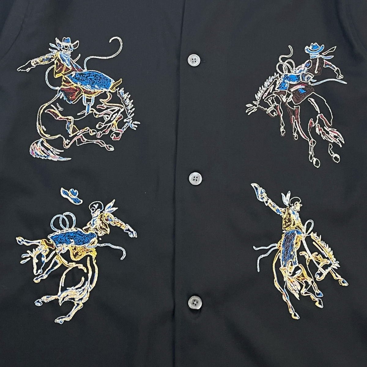 Our Legacy Box Shirt Rodeo Black Panama Button-Down