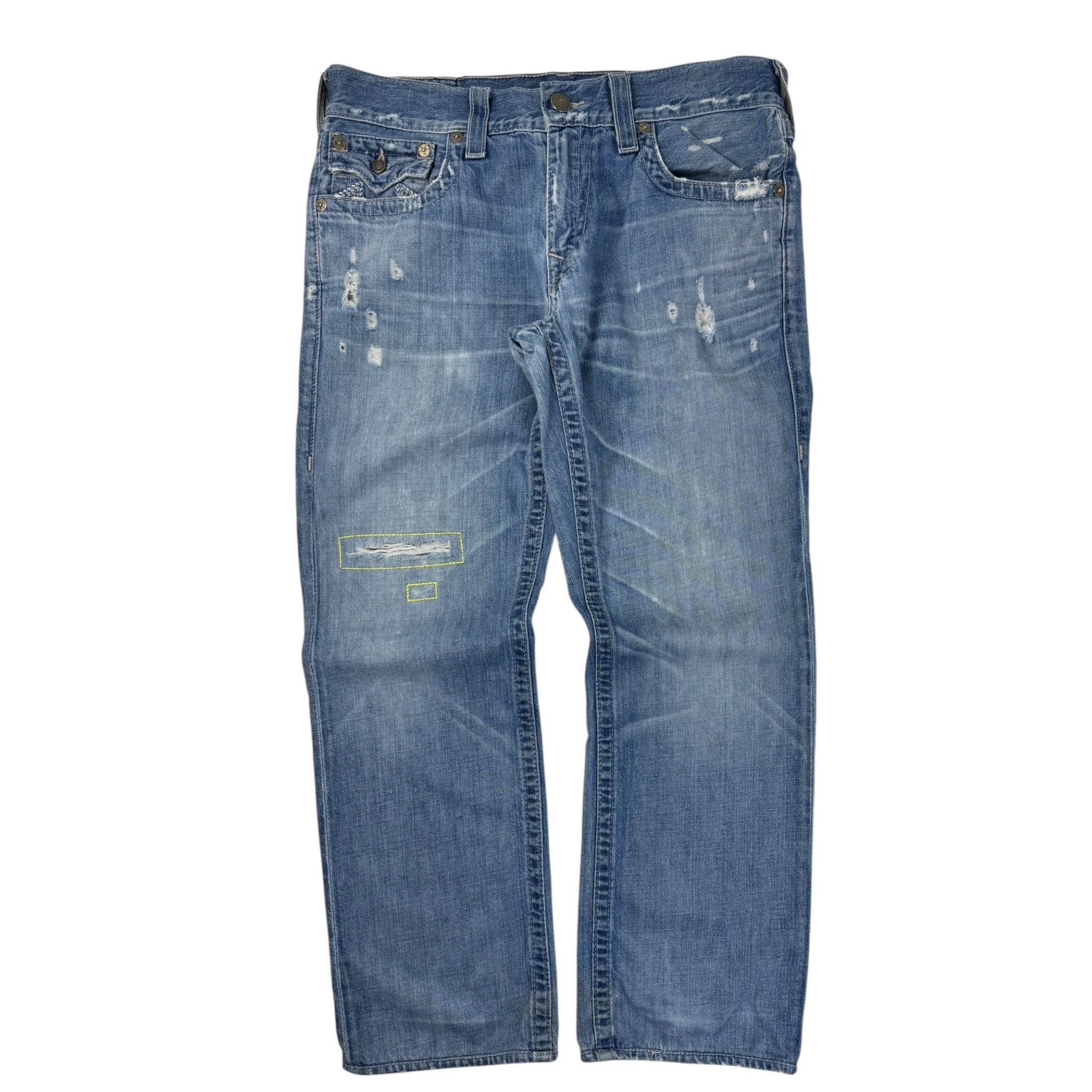 Vintage True Religion Light Wash Distressed Denim Pant