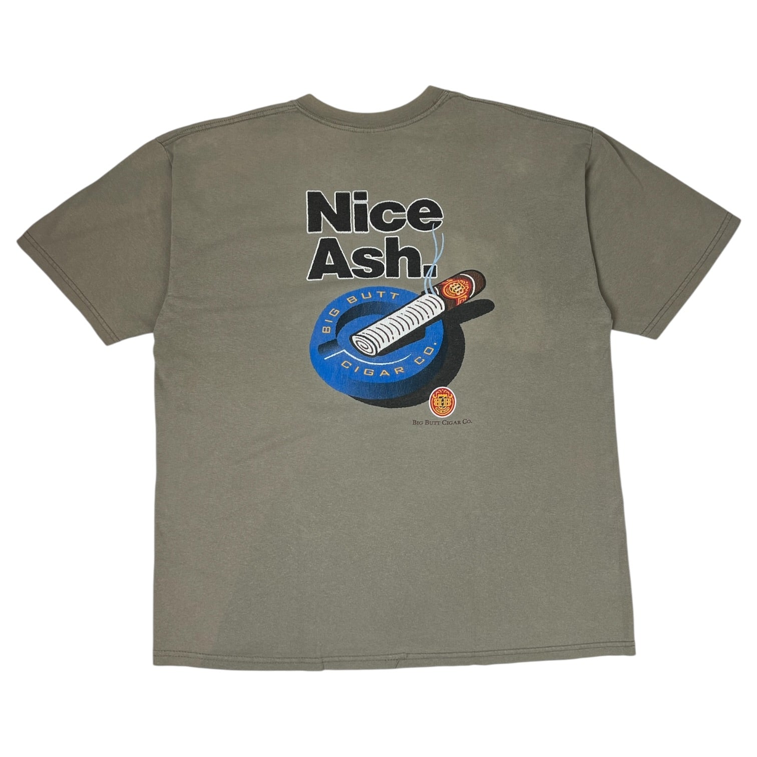 Vintage Big Butt Cigar Co. “Nice Ash” T-Shirt Faded Olive