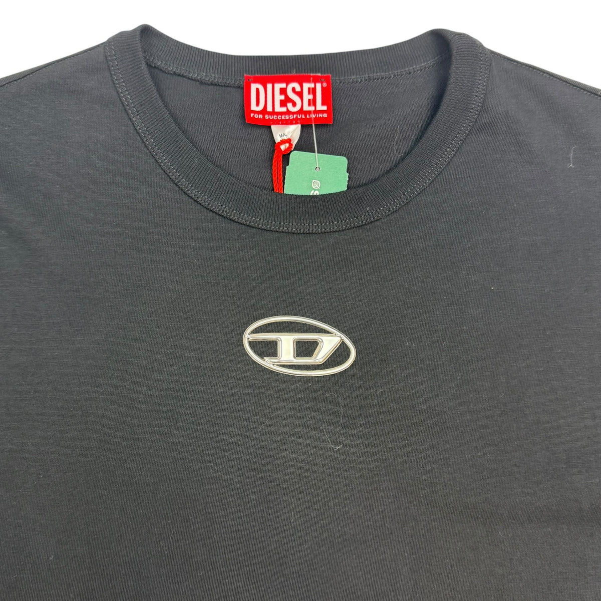 Diesel Metal Oval D Logo Tee Black