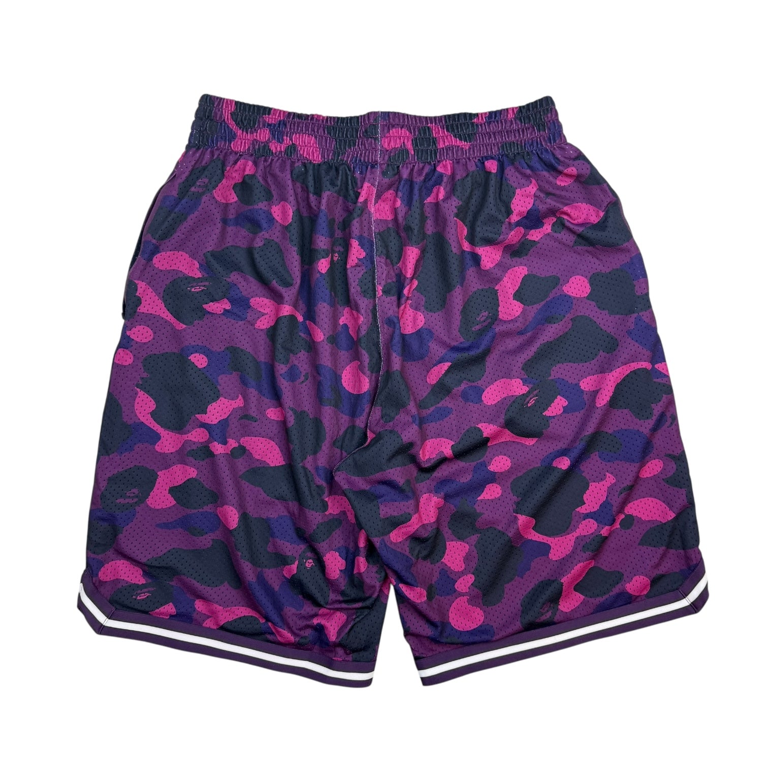Bape Colour Camo Wide Fit Basketball Shorts Purple Camo