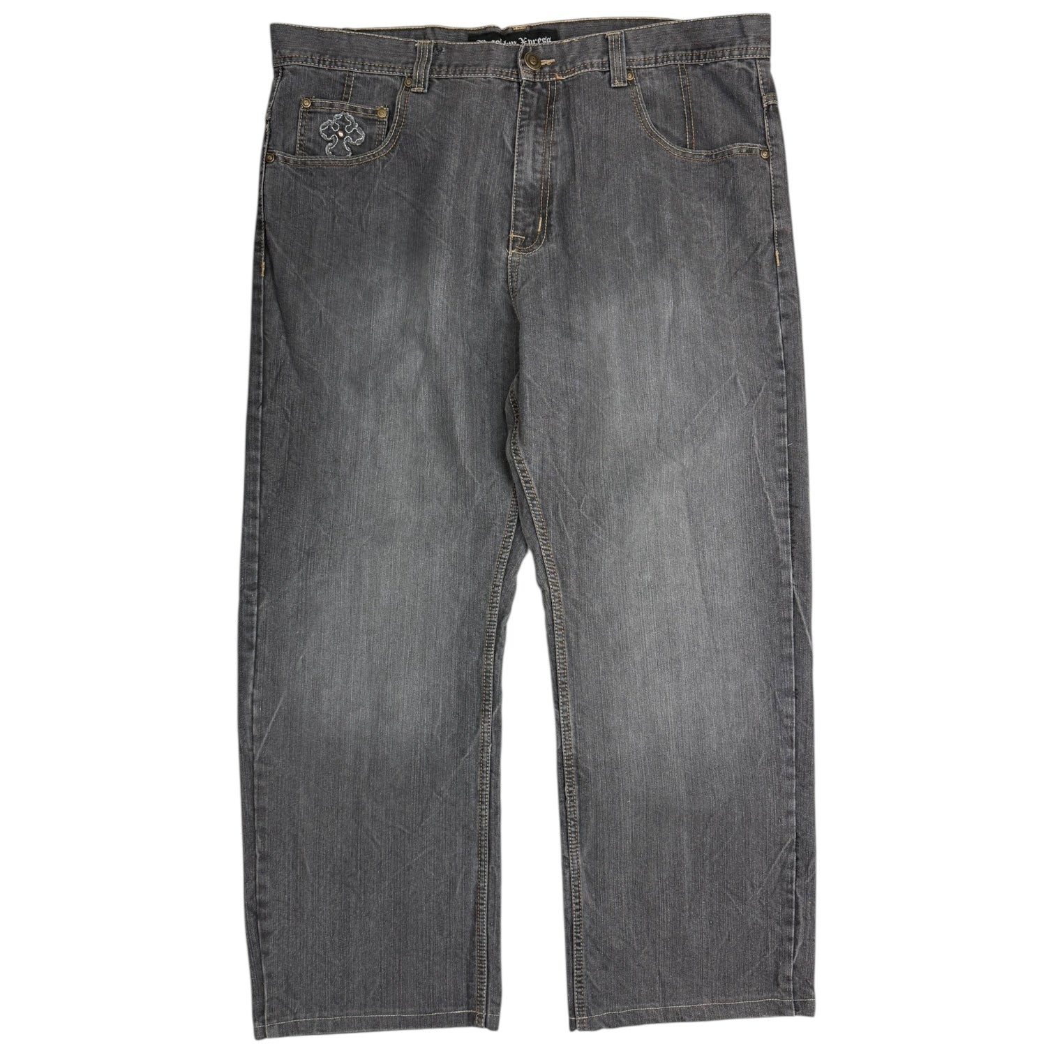 Vintage Y2K Brooklyn Xpress Cross Denim Jeans Grey