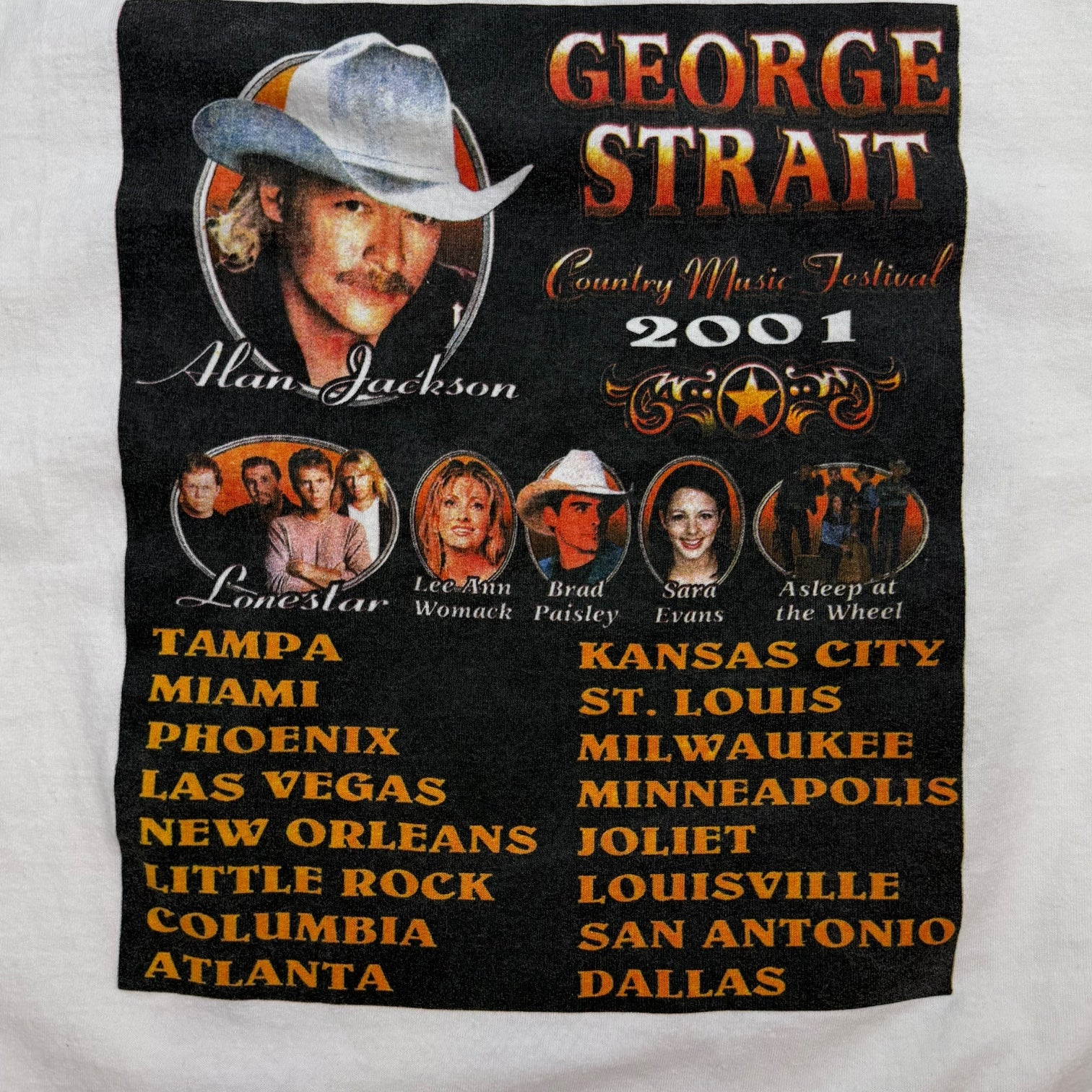 2001 George Strait Country Music Festival Tee White