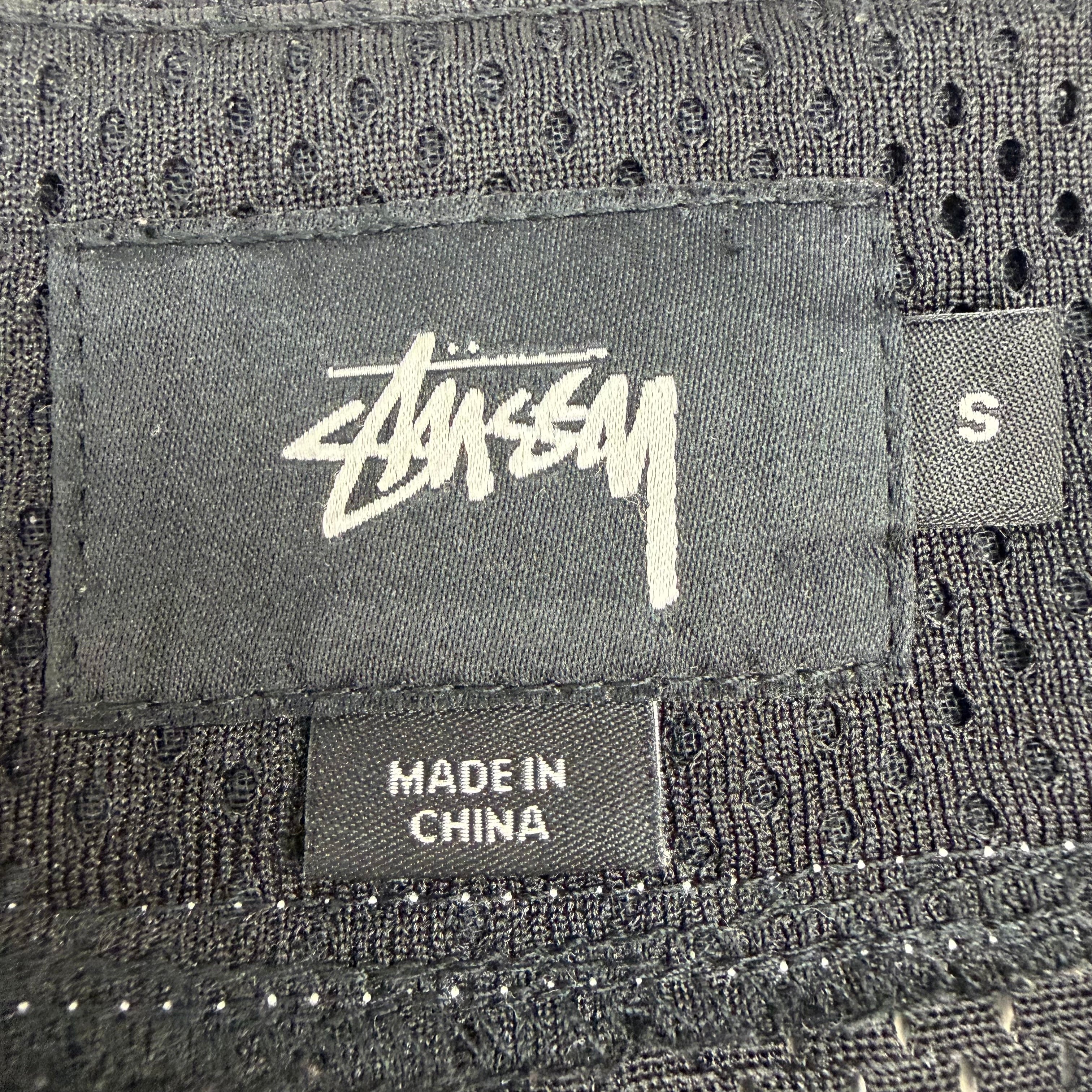 Stussy Team Embroidered Mesh Baseball Jersey Black