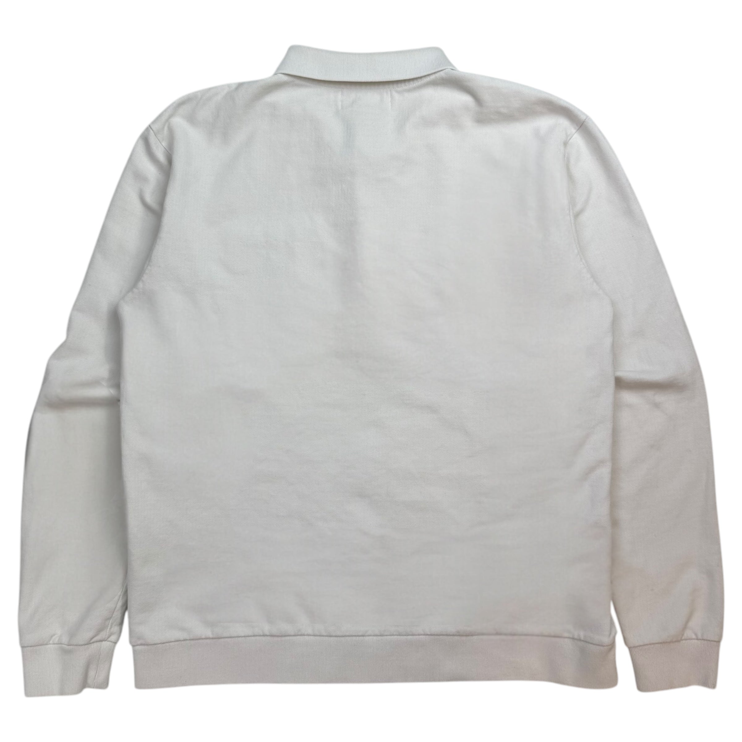 Palace 1/4 Button L/S Polo White