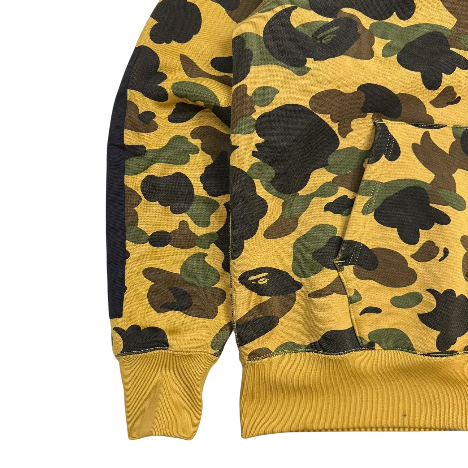 Bape 1st Camo Patched Wide Full Zip Hoodie Yellow/Camo
